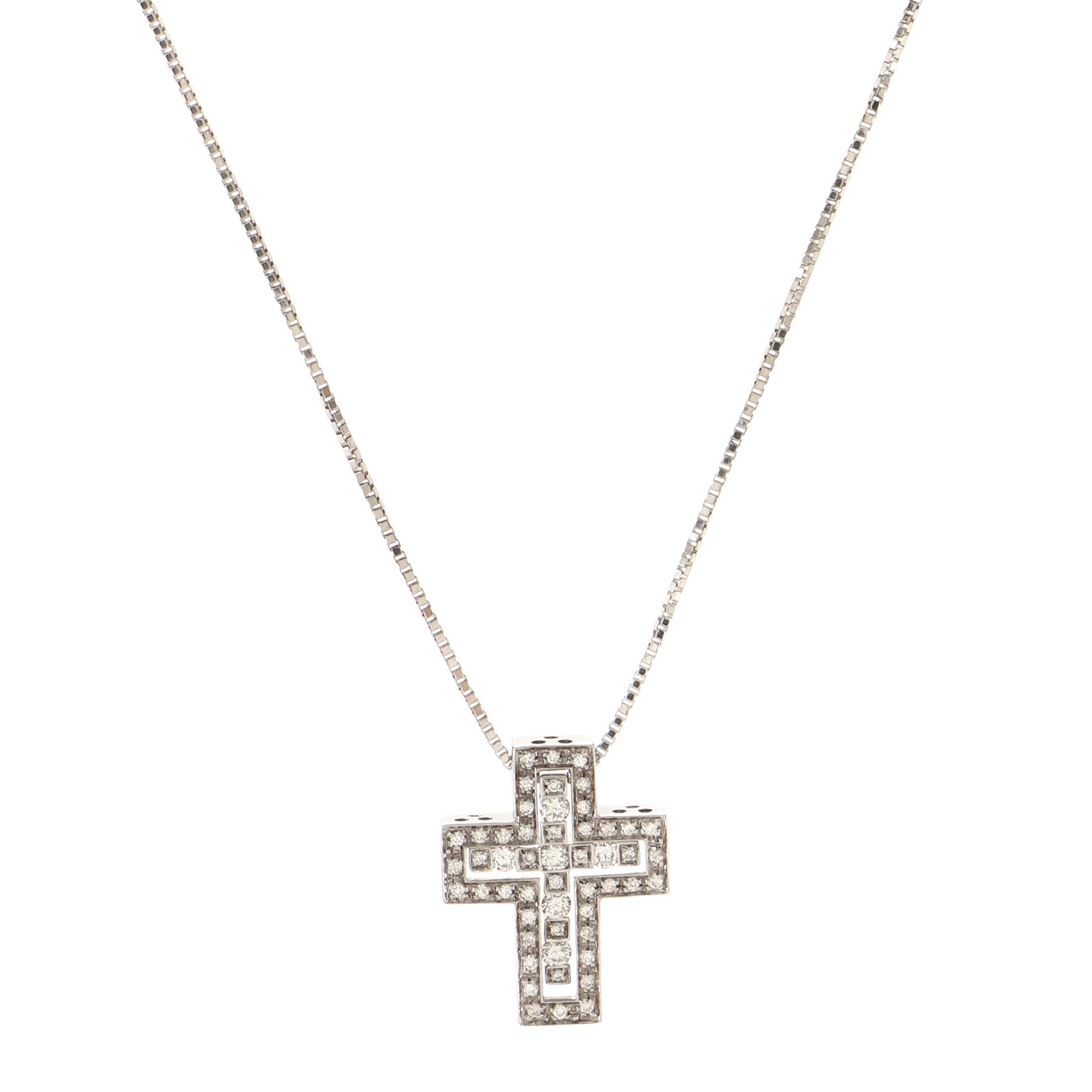 Belle Epoque Pendant Necklace 18K White Gold with Diamonds