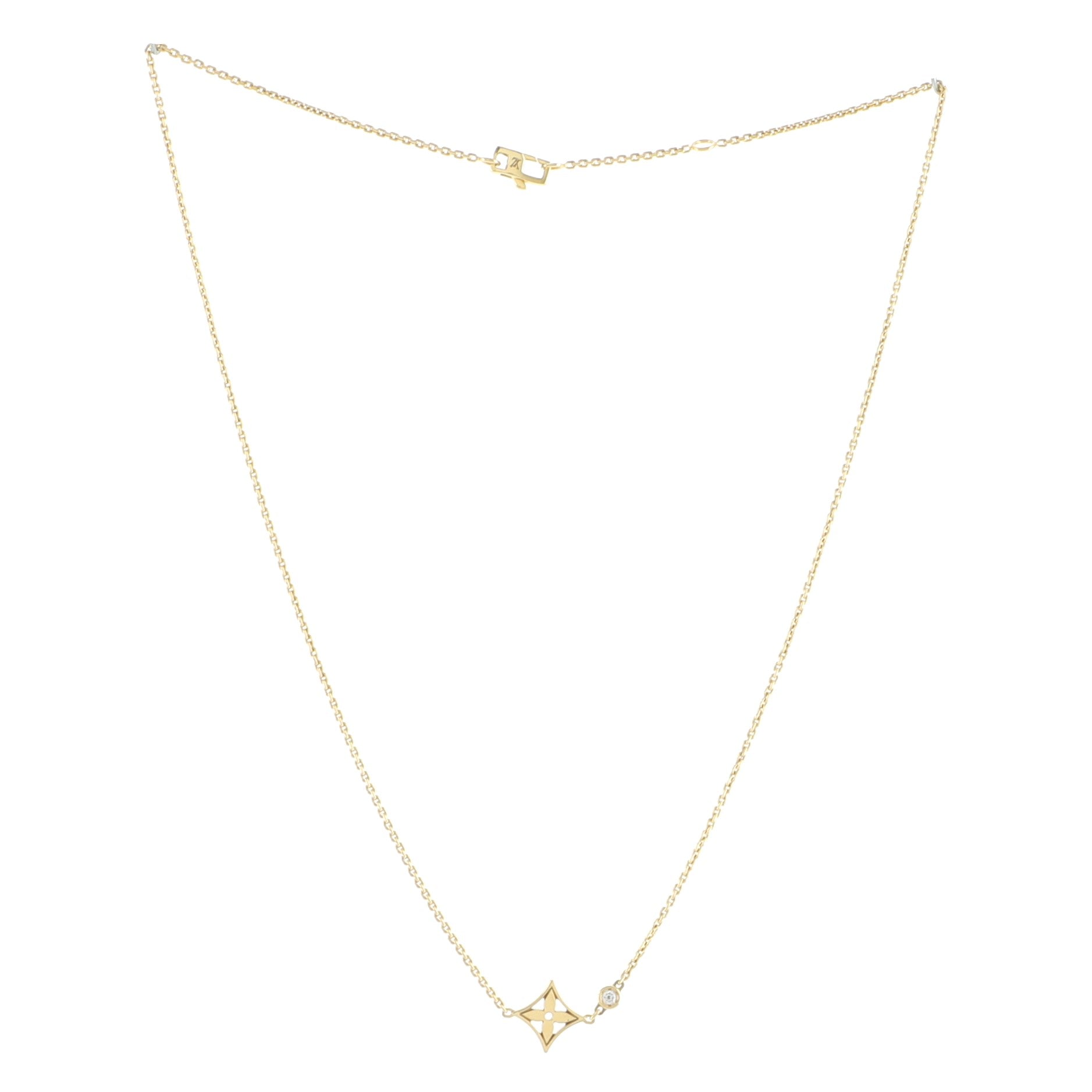 Monogram Idylle Pendant Necklace 18K Yellow Gold with Diamond