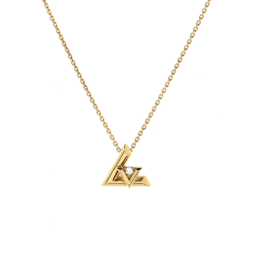 LV Volt One Pendant Necklace 18K Yellow Gold with Diamond Small