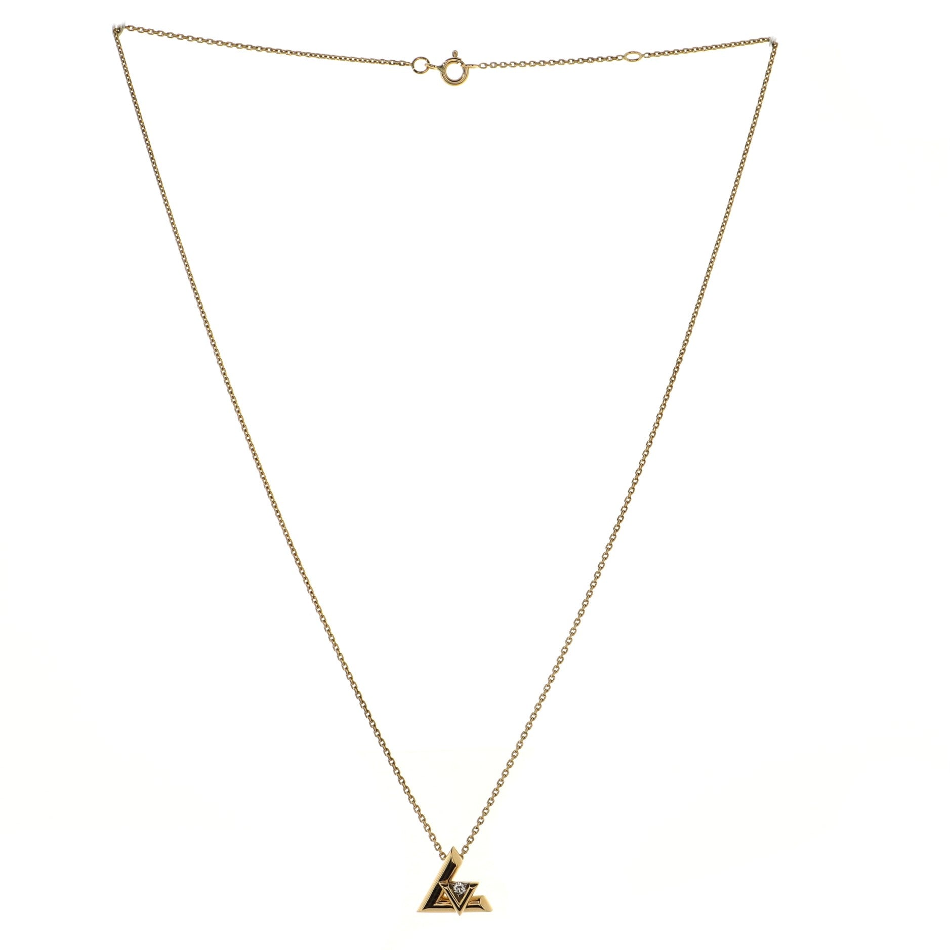 LV Volt One Pendant Necklace 18K Yellow Gold with Diamond Small