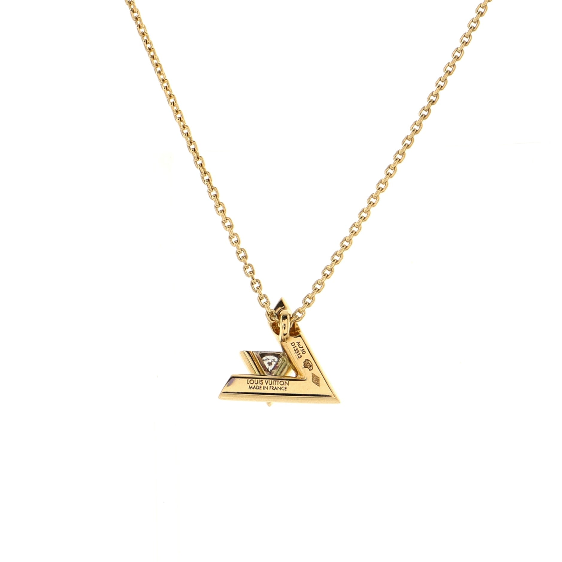 LV Volt One Pendant Necklace 18K Yellow Gold with Diamond Small