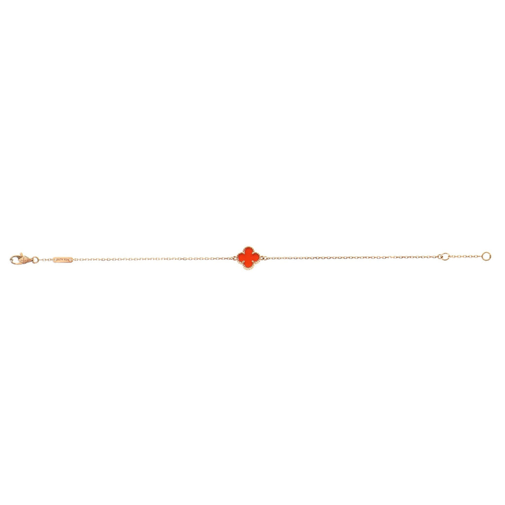 Sweet Alhambra Bracelet 18K Rose Gold and Carnelian