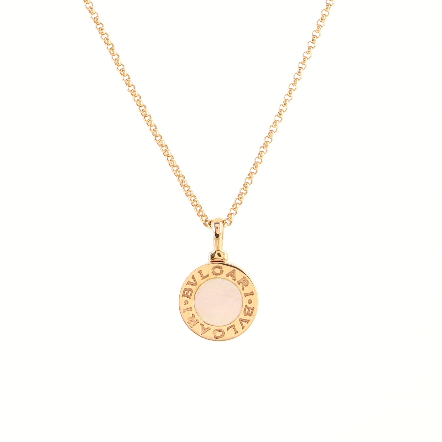 Bvlgari Bvlgari Pendant Necklace 18K Rose Gold with Mother of Pearl