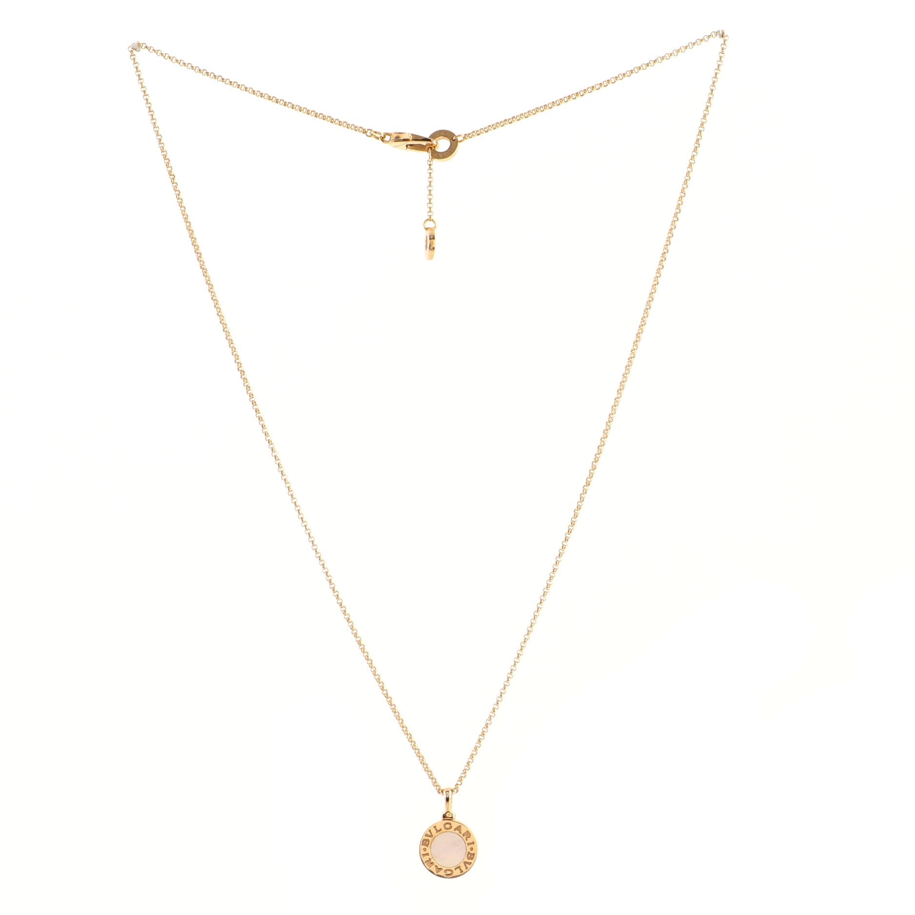 Bvlgari Bvlgari Pendant Necklace 18K Rose Gold with Mother of Pearl
