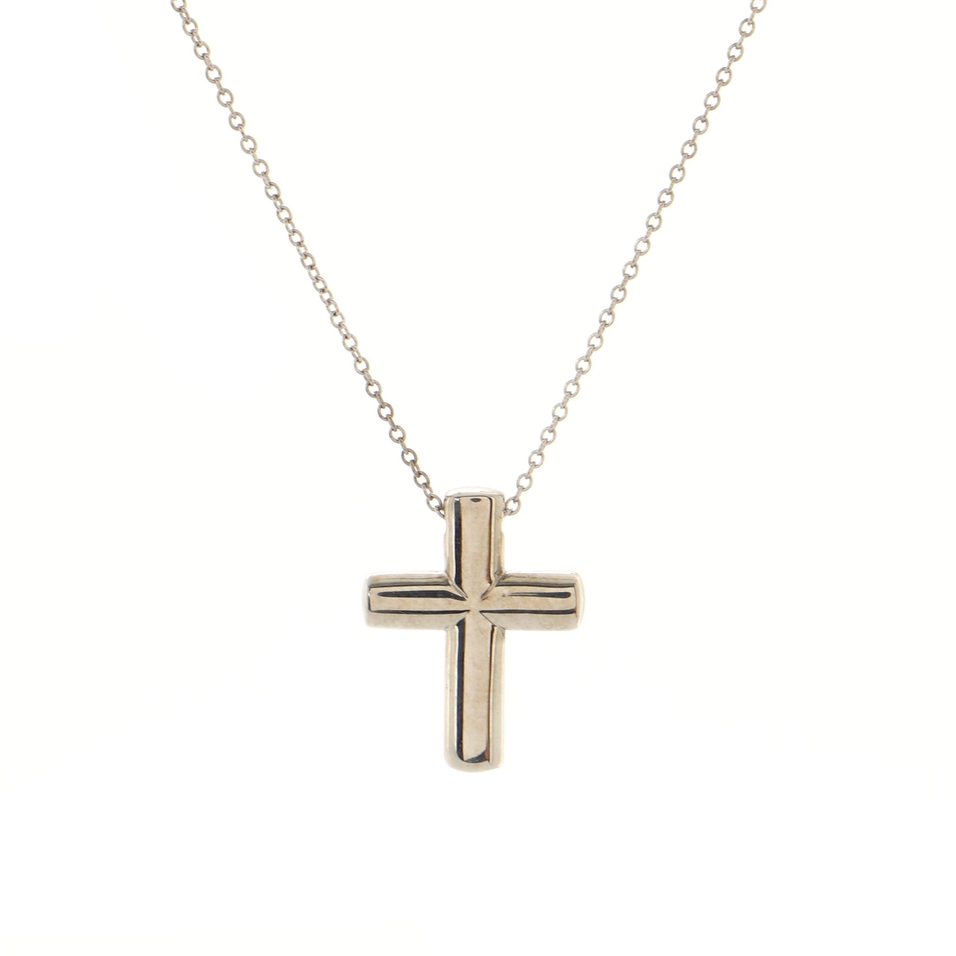 Etoile Cross Pendant Necklace Platinum with Diamonds