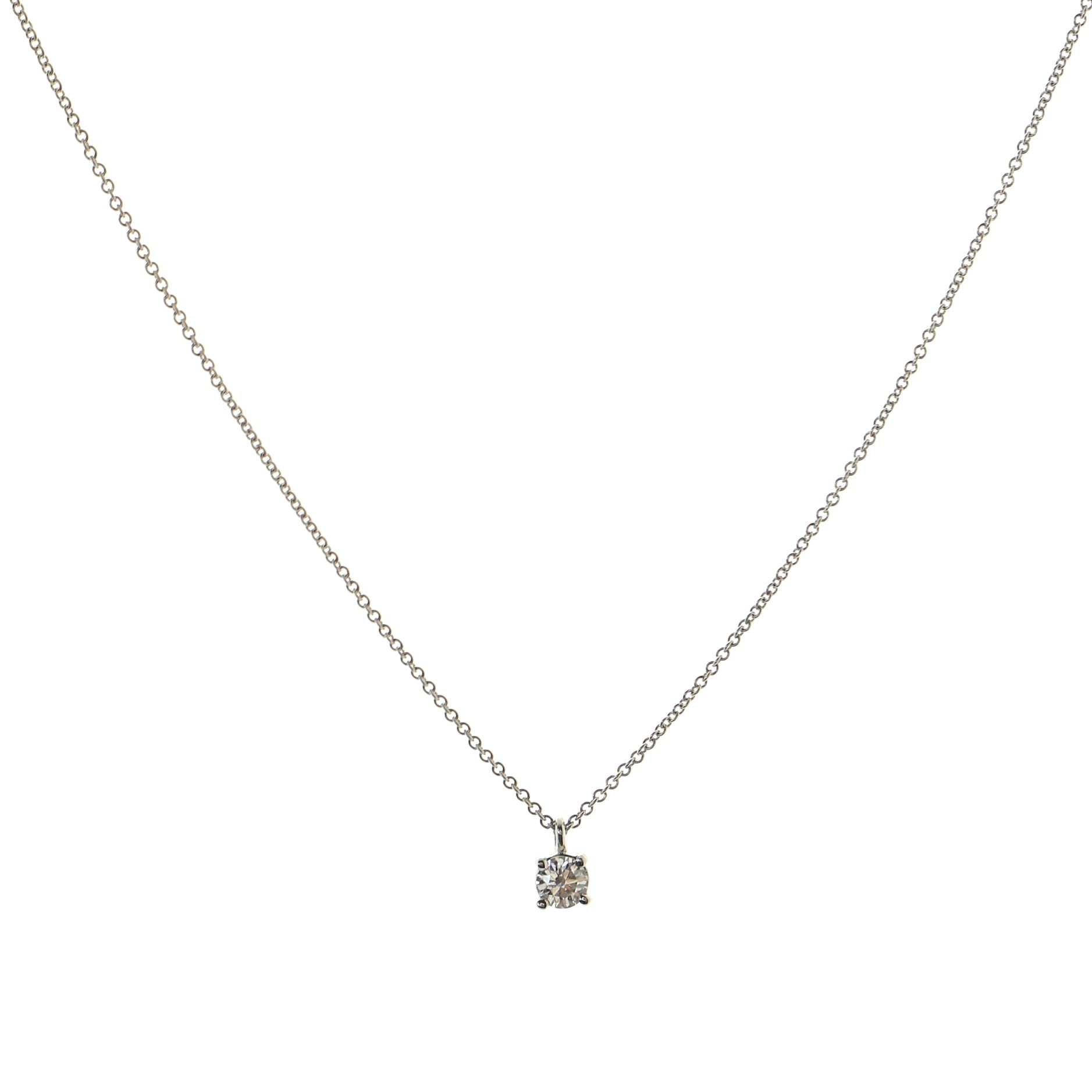 Solitaire Pendant Necklace Platinum with Diamonds