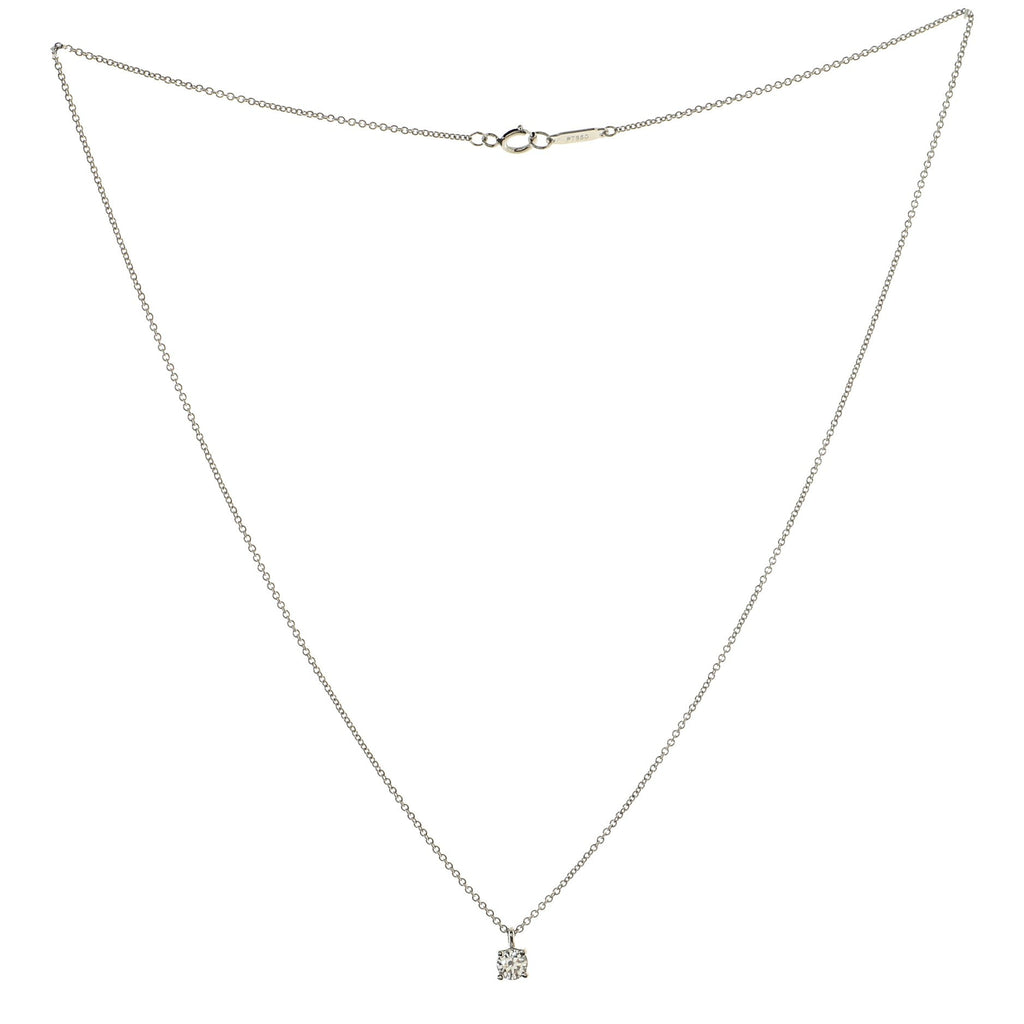 Solitaire Pendant Necklace Platinum with Diamonds