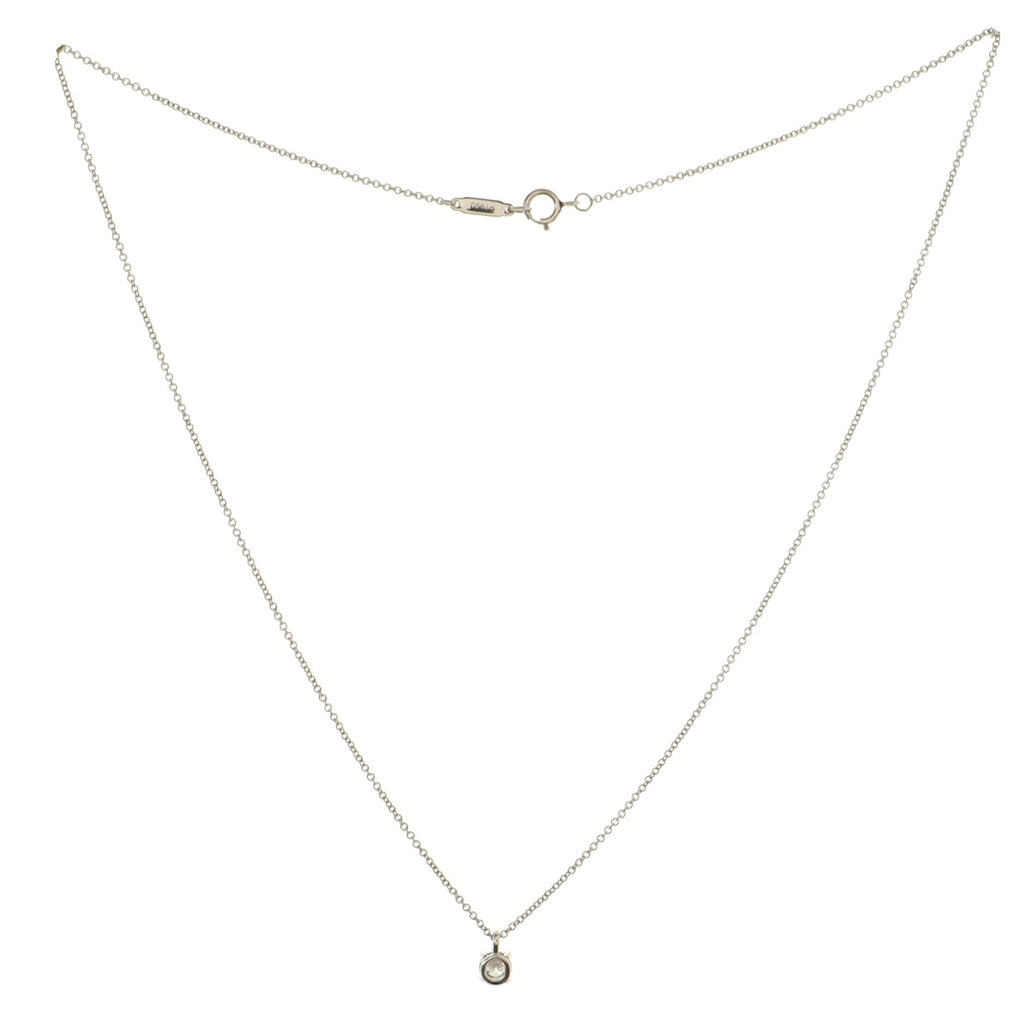 Solitaire Pendant Necklace Platinum with Diamonds