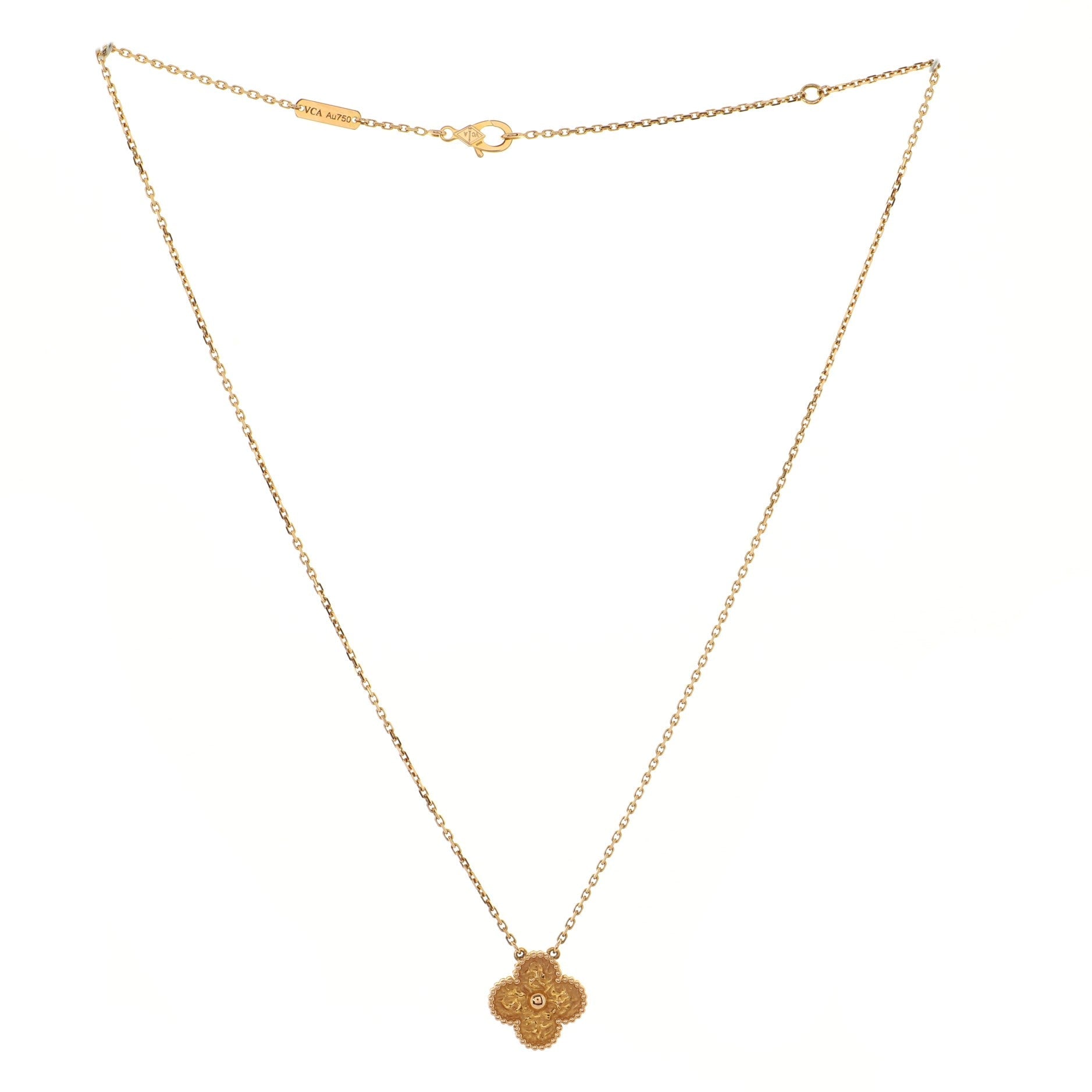Vintage Alhambra Pendant Necklace 18K Rose Gold