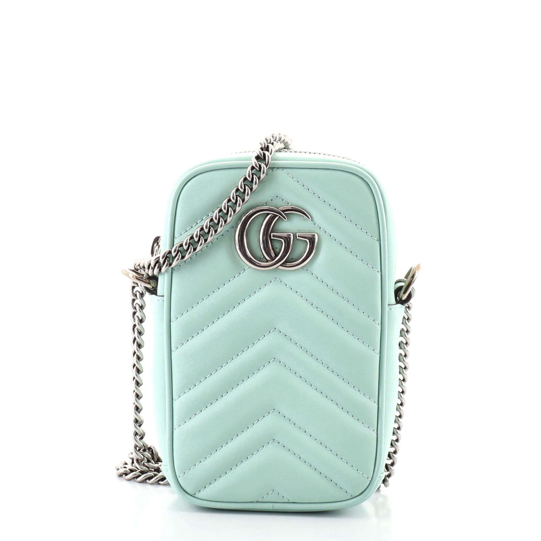 GG Marmont Vertical Phone Crossbody Bag Matelasse Leather Mini