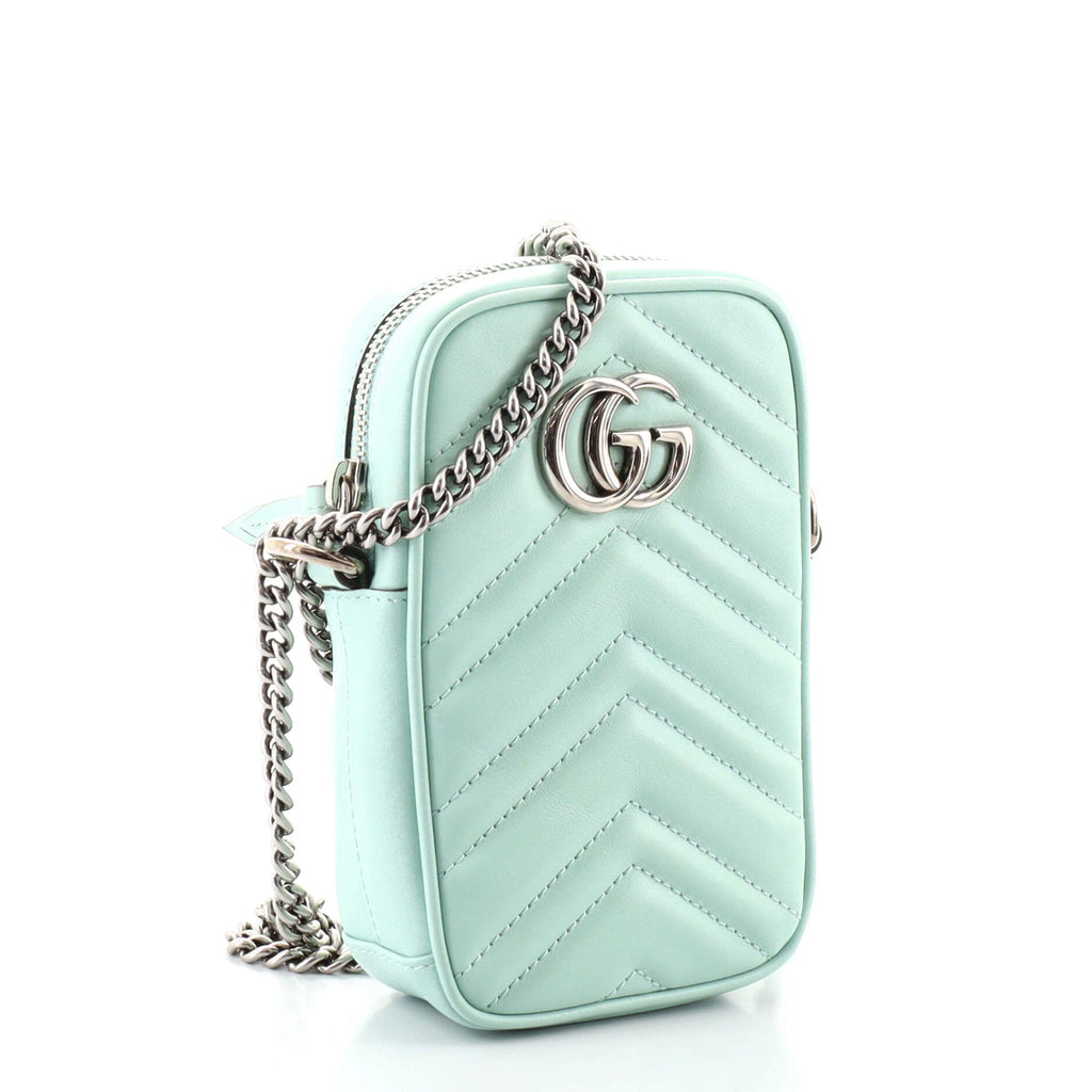 GG Marmont Vertical Phone Crossbody Bag Matelasse Leather Mini