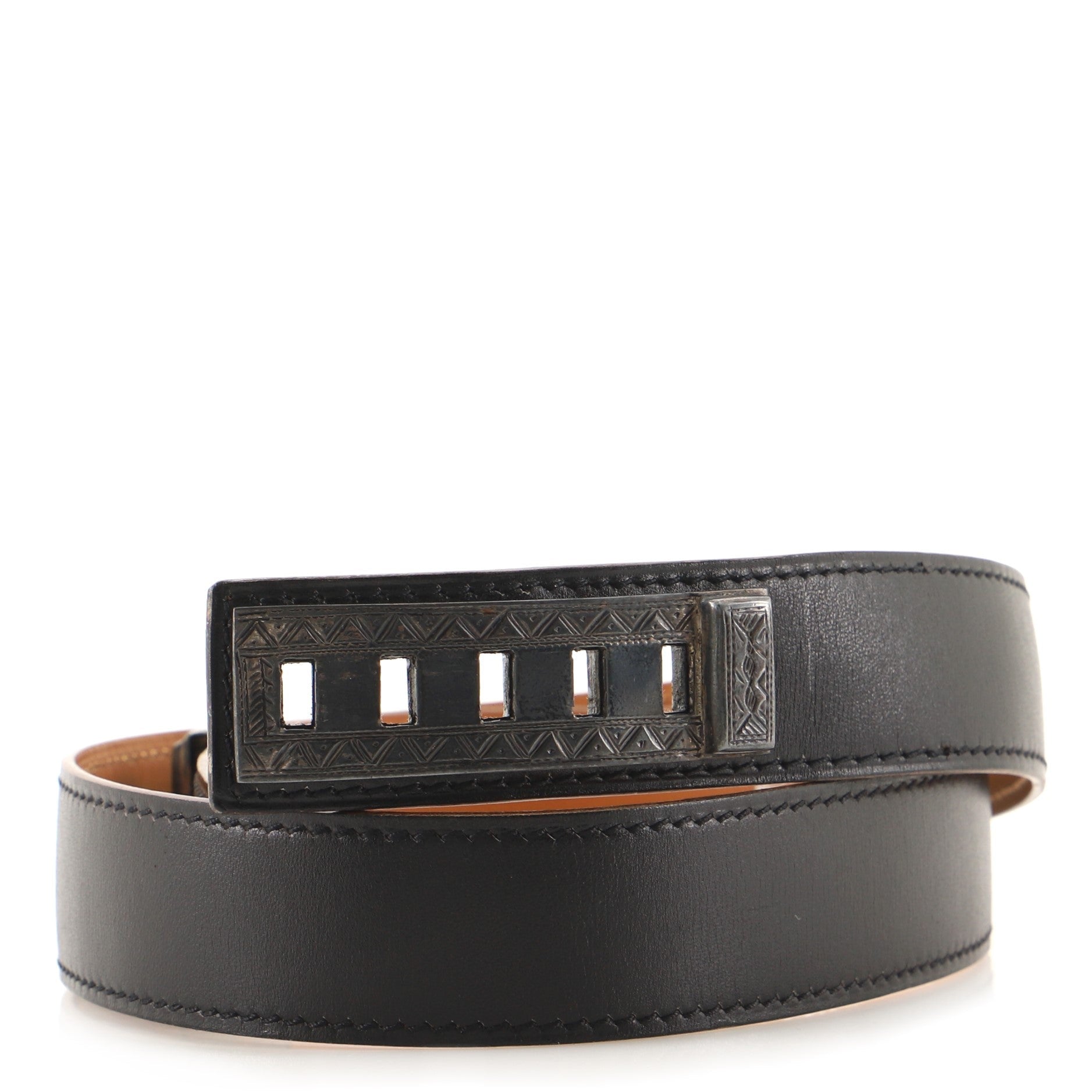 Touareg Tribe Collier de Chien Buckle Reversible Belt Leather Medium 65