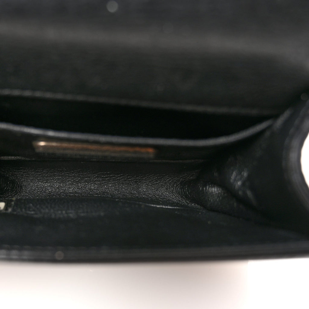 Galuchat Stingray Mini Boy Flap Black Silver