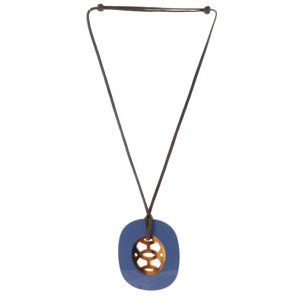 Lift Pendant Necklace Buffalo Horn and Lacquered Wood GM