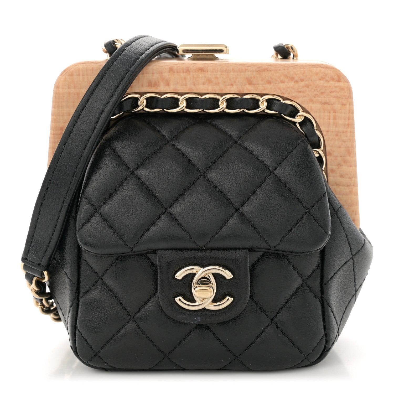 Lambskin Quilted Hollywood Clutch Black