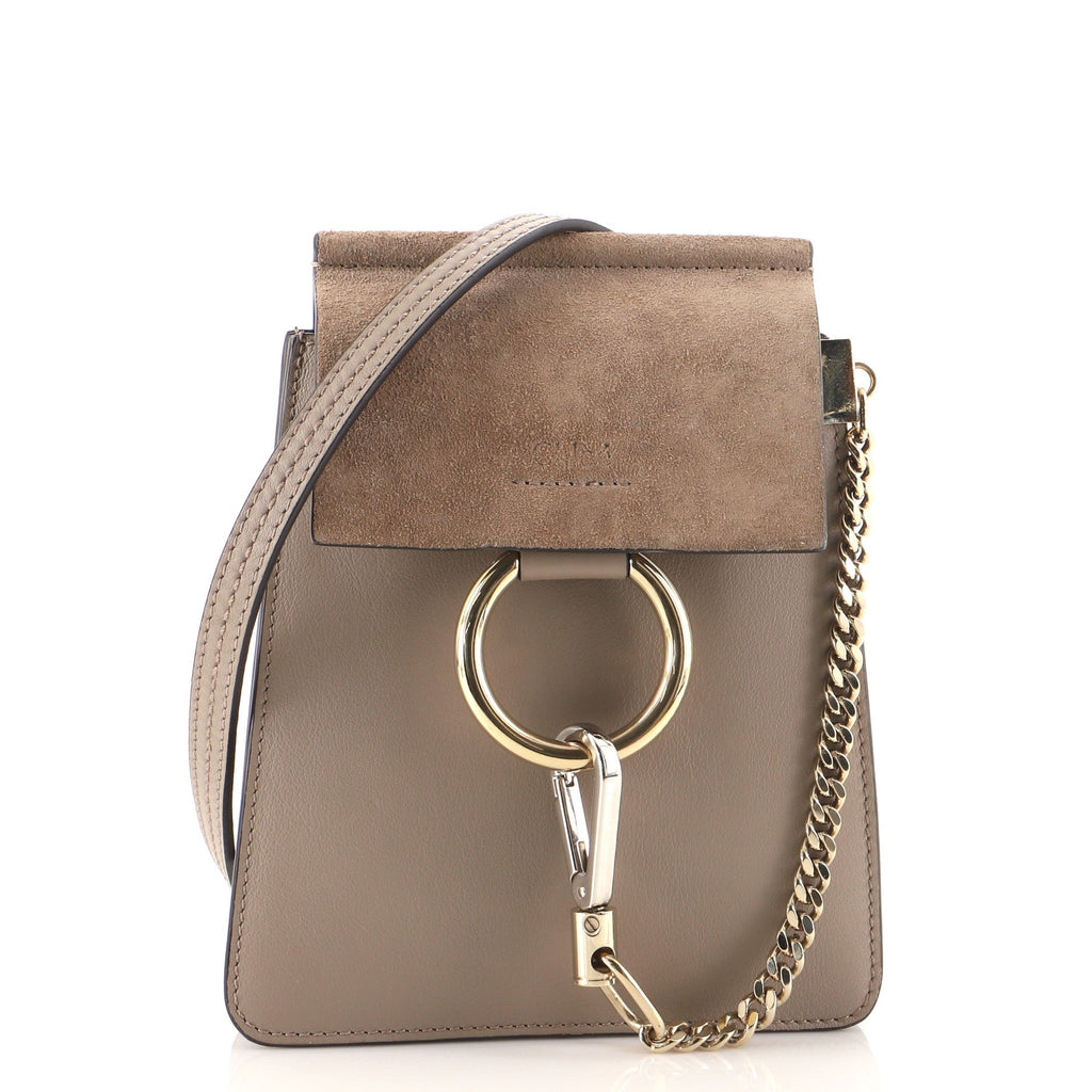 Faye Bracelet Crossbody Bag Leather and Suede Mini