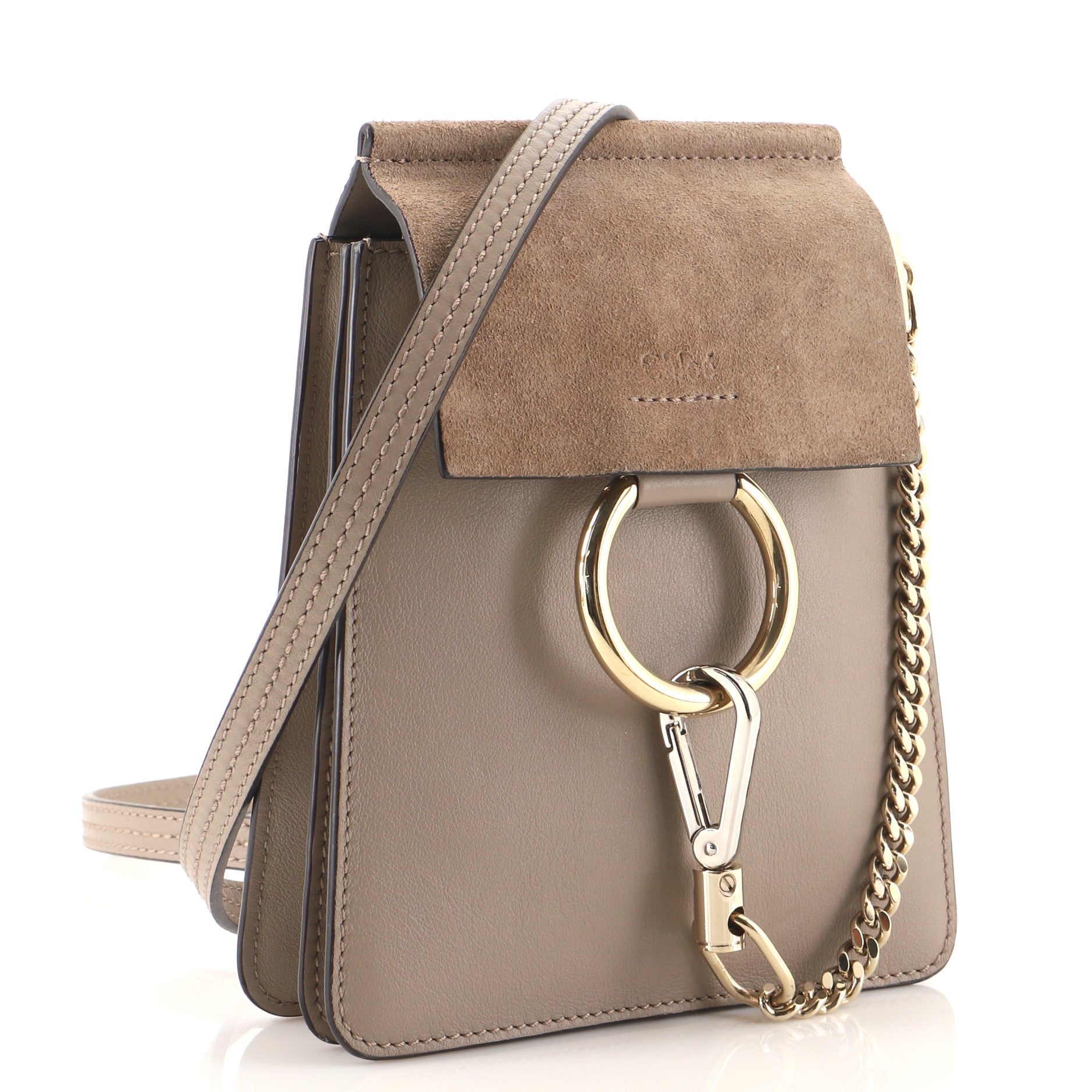 Faye Bracelet Crossbody Bag Leather and Suede Mini