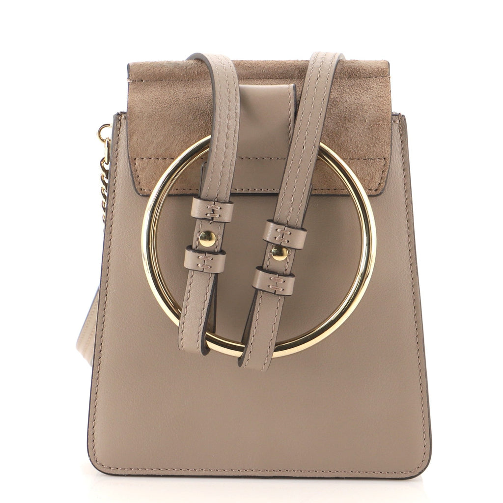 Faye Bracelet Crossbody Bag Leather and Suede Mini