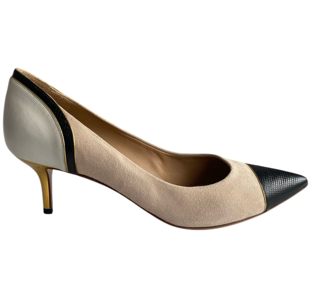 Ferragamo Beige Suede Pump - 9B