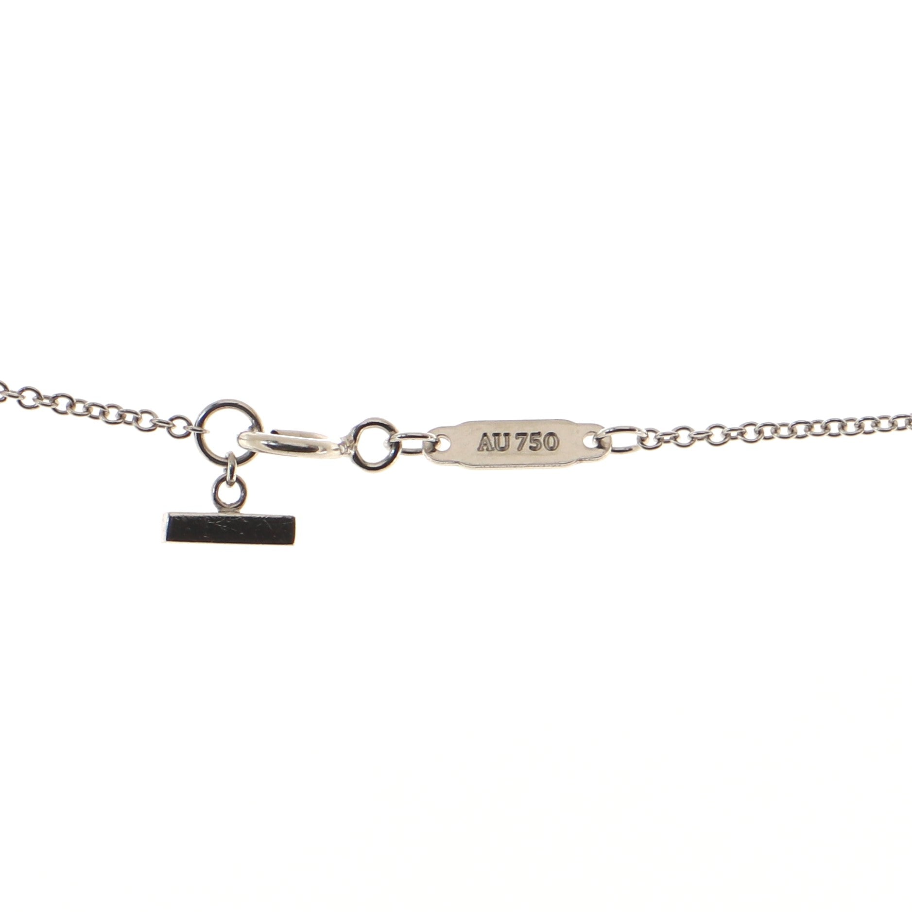 T Smile Pendant Necklace 18K White Gold XL