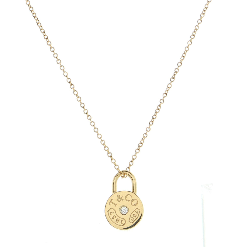 1837 Round Lock Pendant Necklace 18K Yellow Gold with Diamond