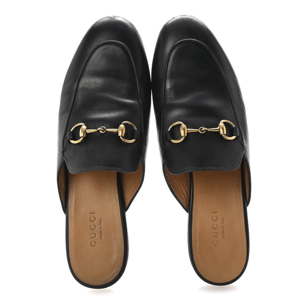Calfskin Womens Princetown Slippers 36.5 Black
