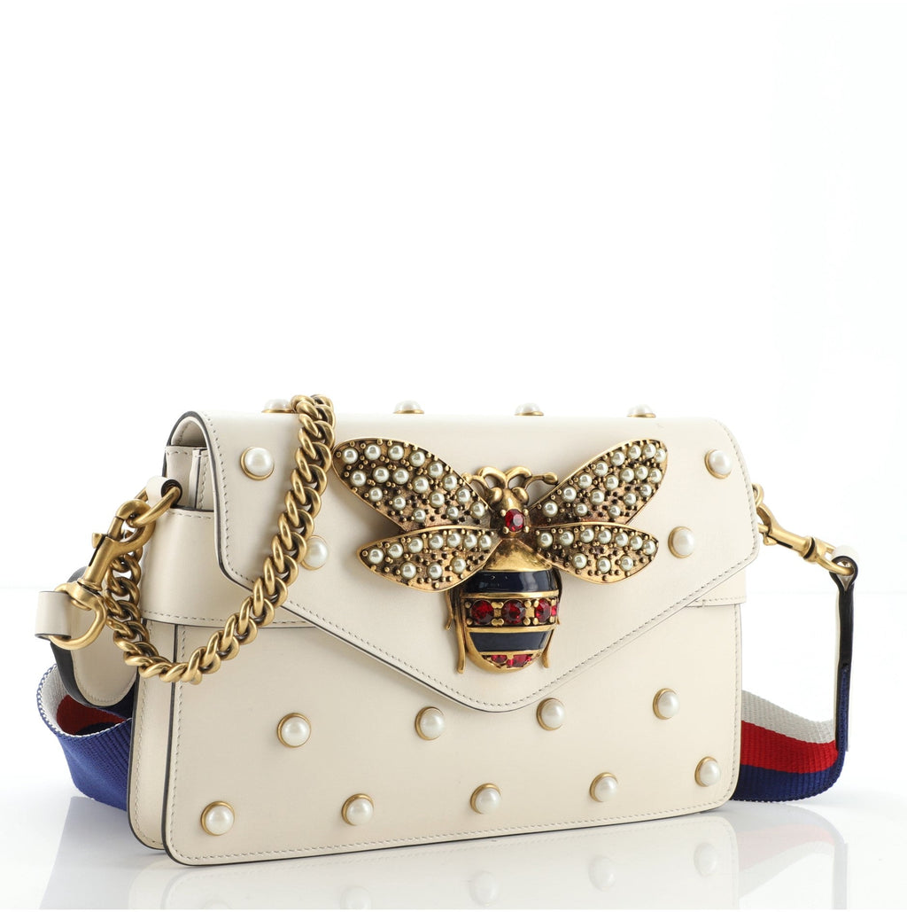 Broadway Pearly Bee Shoulder Bag Embellished Leather Mini