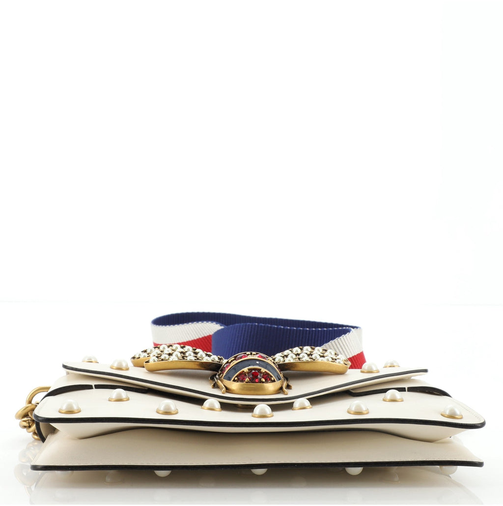 Broadway Pearly Bee Shoulder Bag Embellished Leather Mini