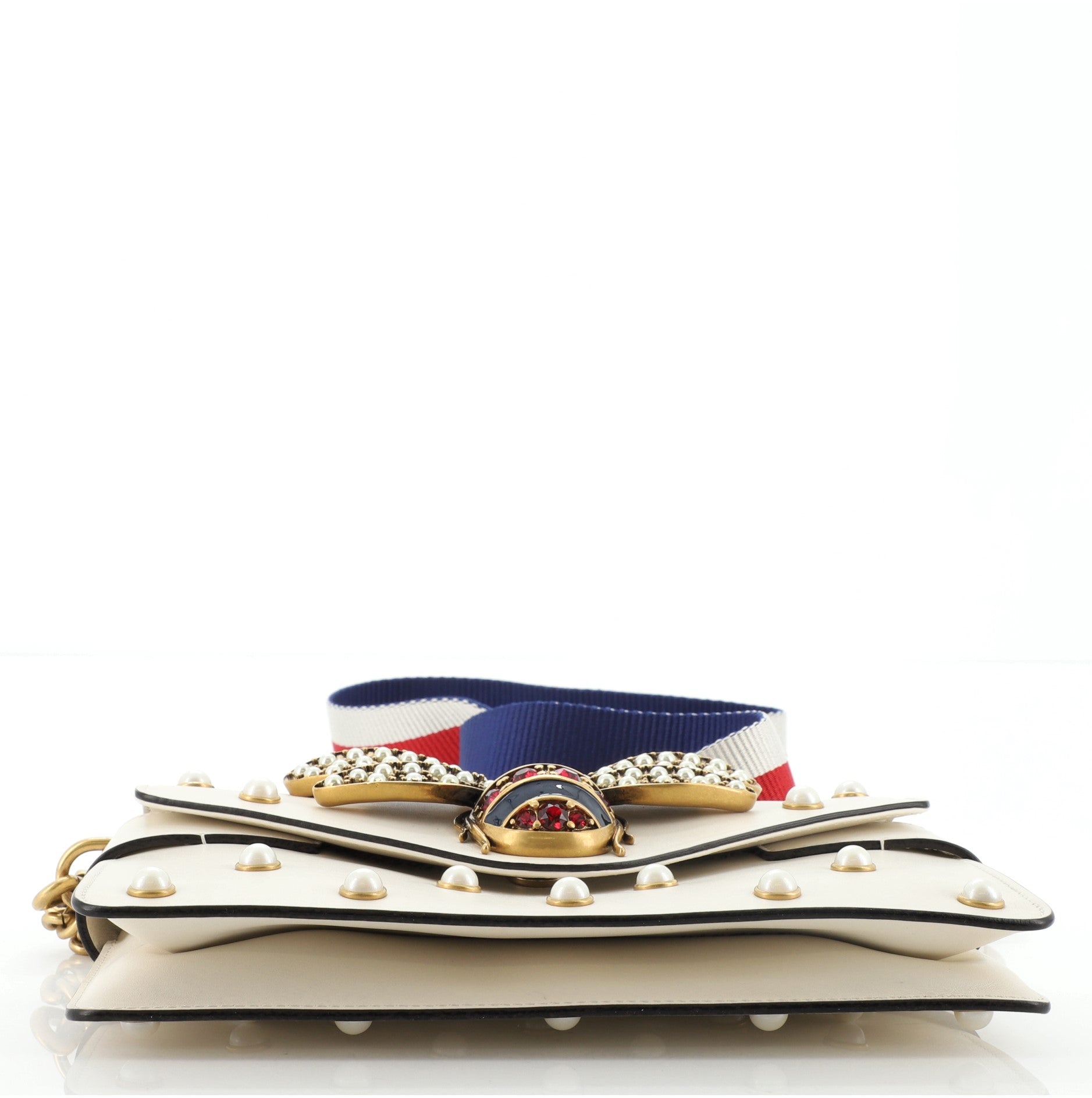 Broadway Pearly Bee Shoulder Bag Embellished Leather Mini