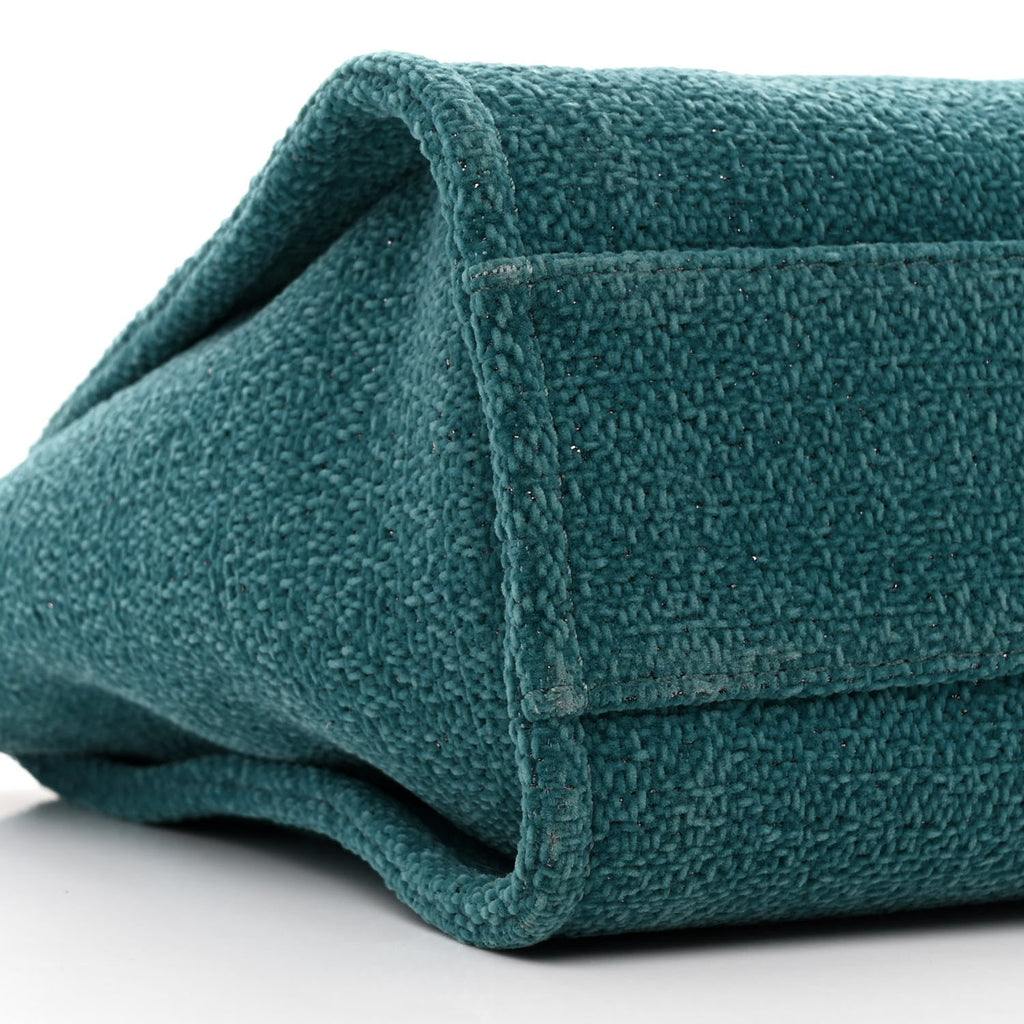 Lurex Boucle Small Deauville Tote Turquoise