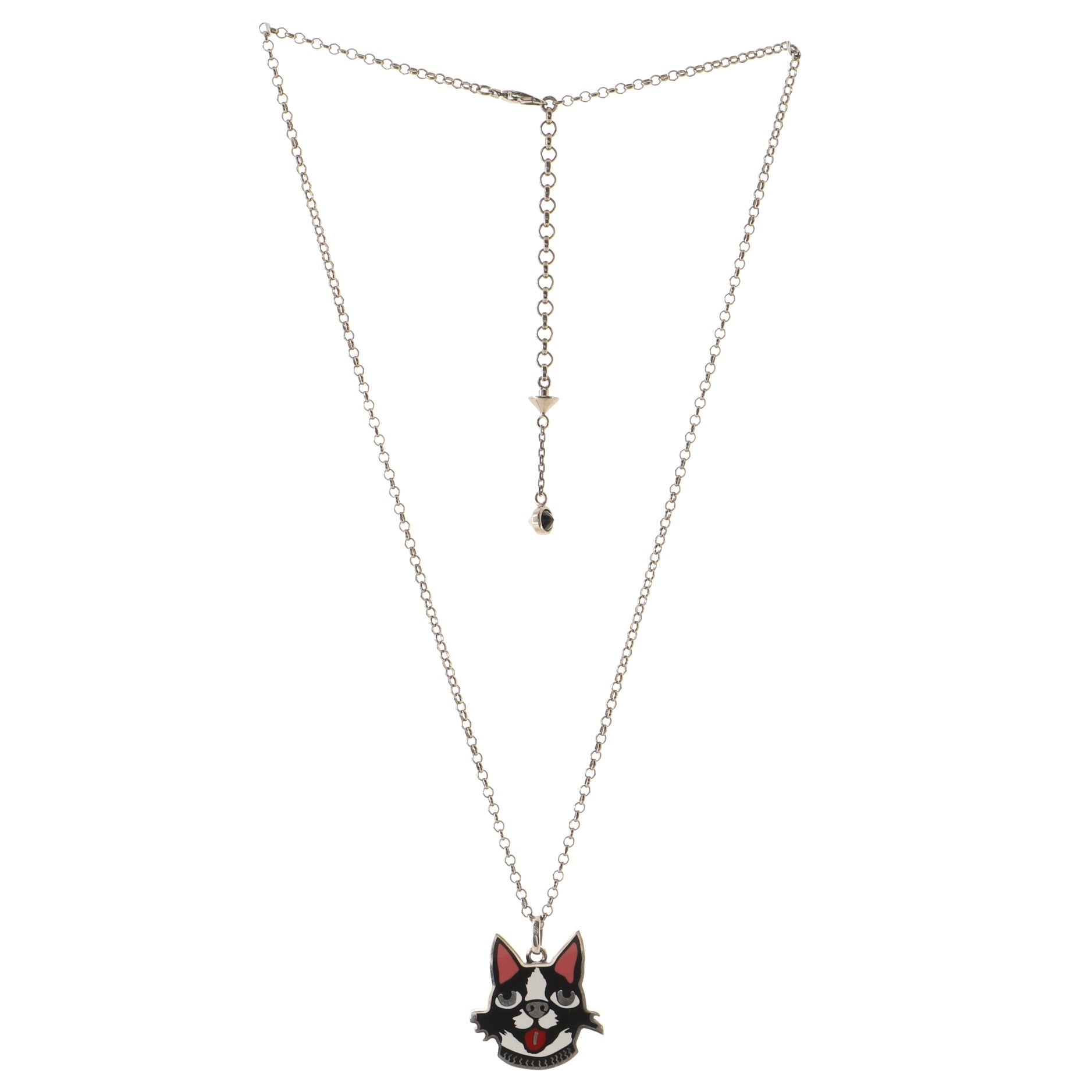 Bosco & Orso Pendant Necklace Sterling Silver and Enamel