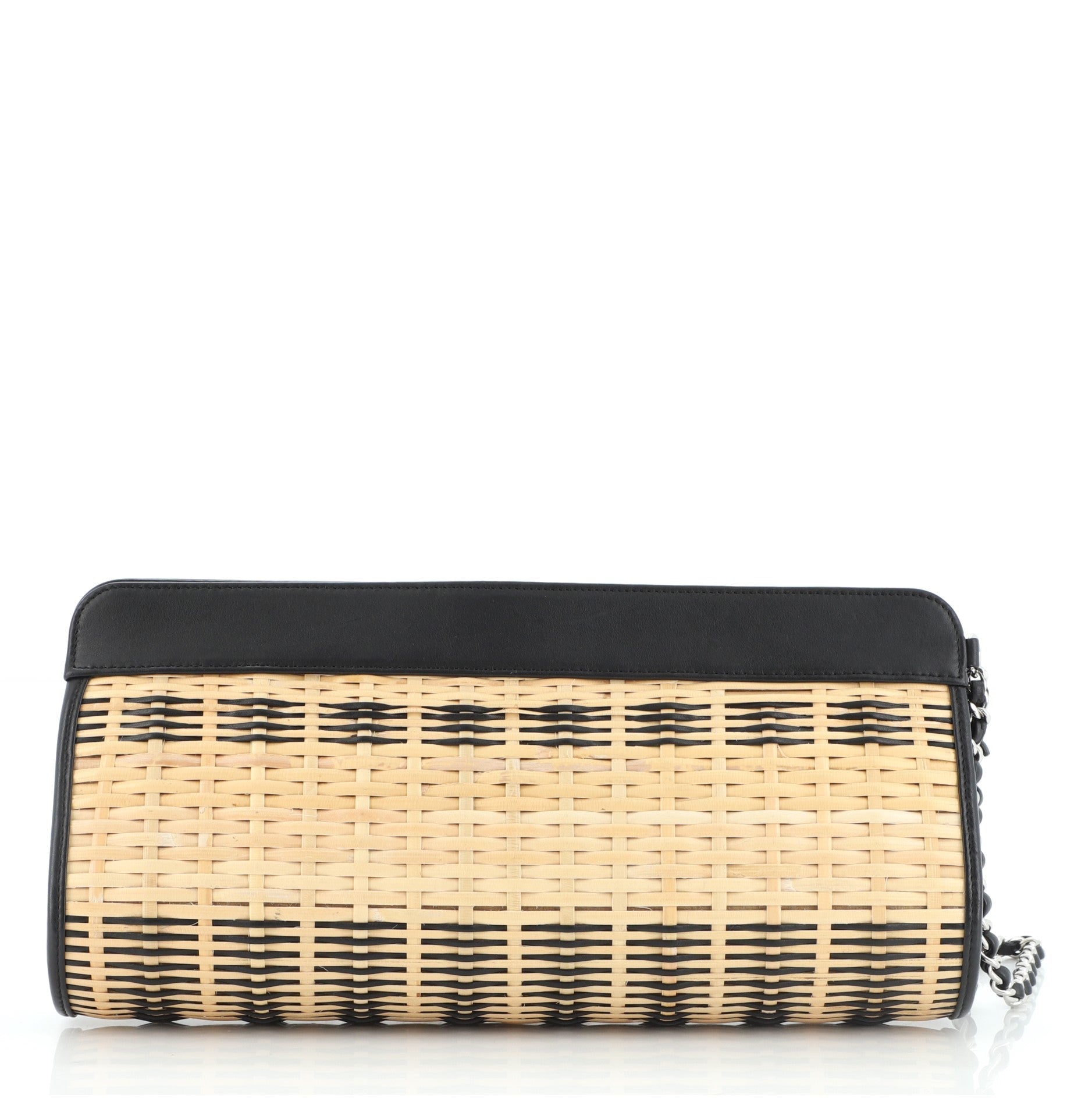 CC Wristlet Clutch Rattan and Calfskin