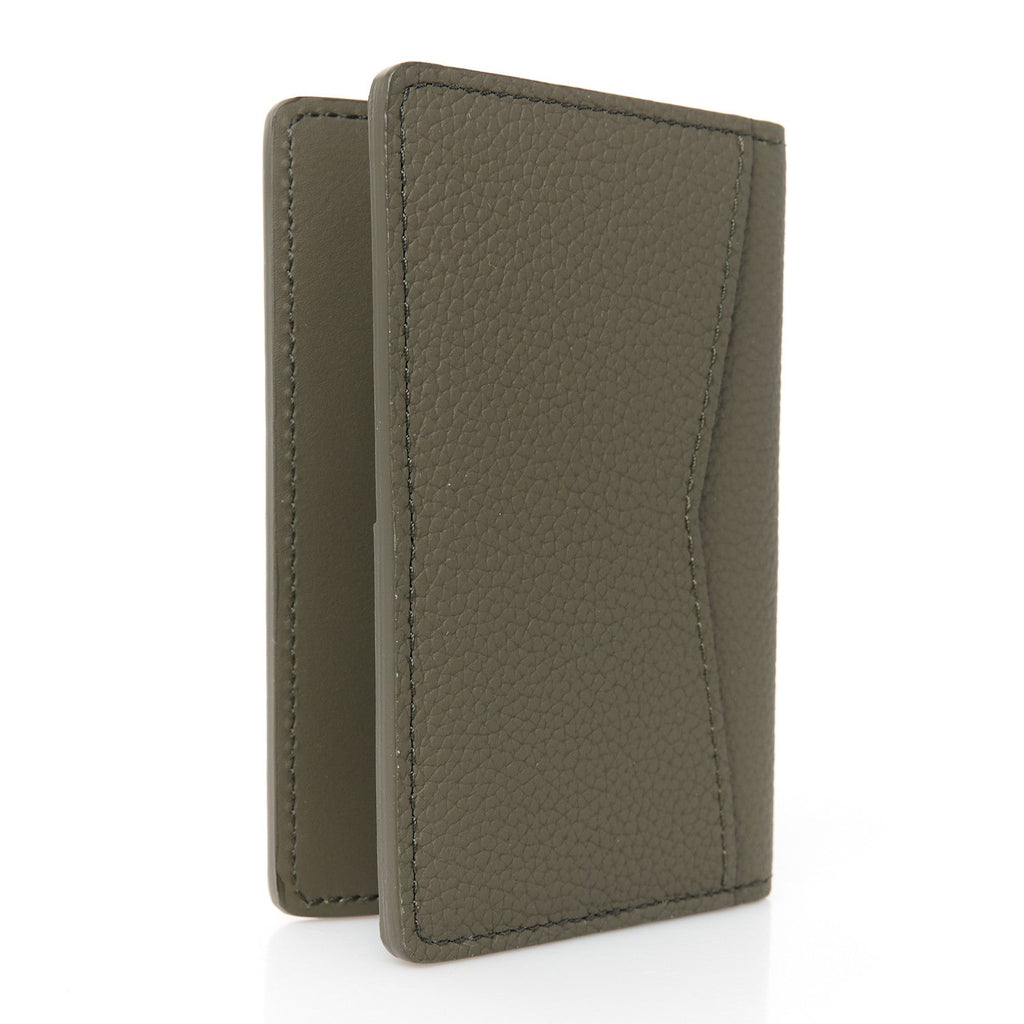 Grained Calfskin Aerogram Pocket Organizer Khaki