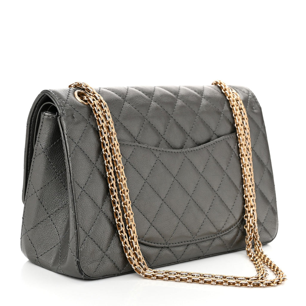 Metallic Calfskin Quilted 2.55 Reissue 226 Flap Charcoal