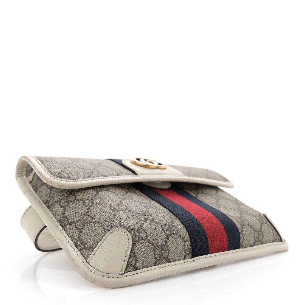 GG Supreme Monogram Web Small Ophidia Belt Bag 90 36 Beige Ebony White