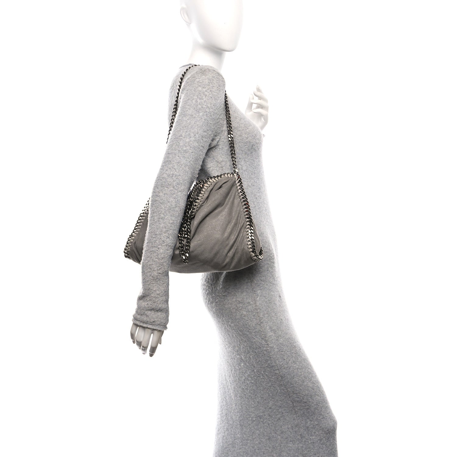Shaggy Deer Falabella Fold Over Tote Grey