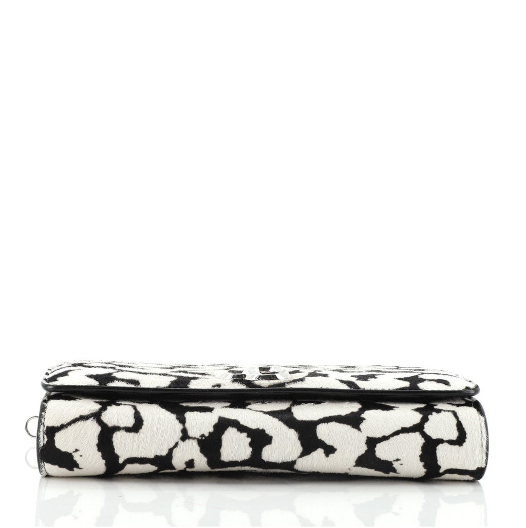 Varenne Chain Clutch Printed Pony Hair