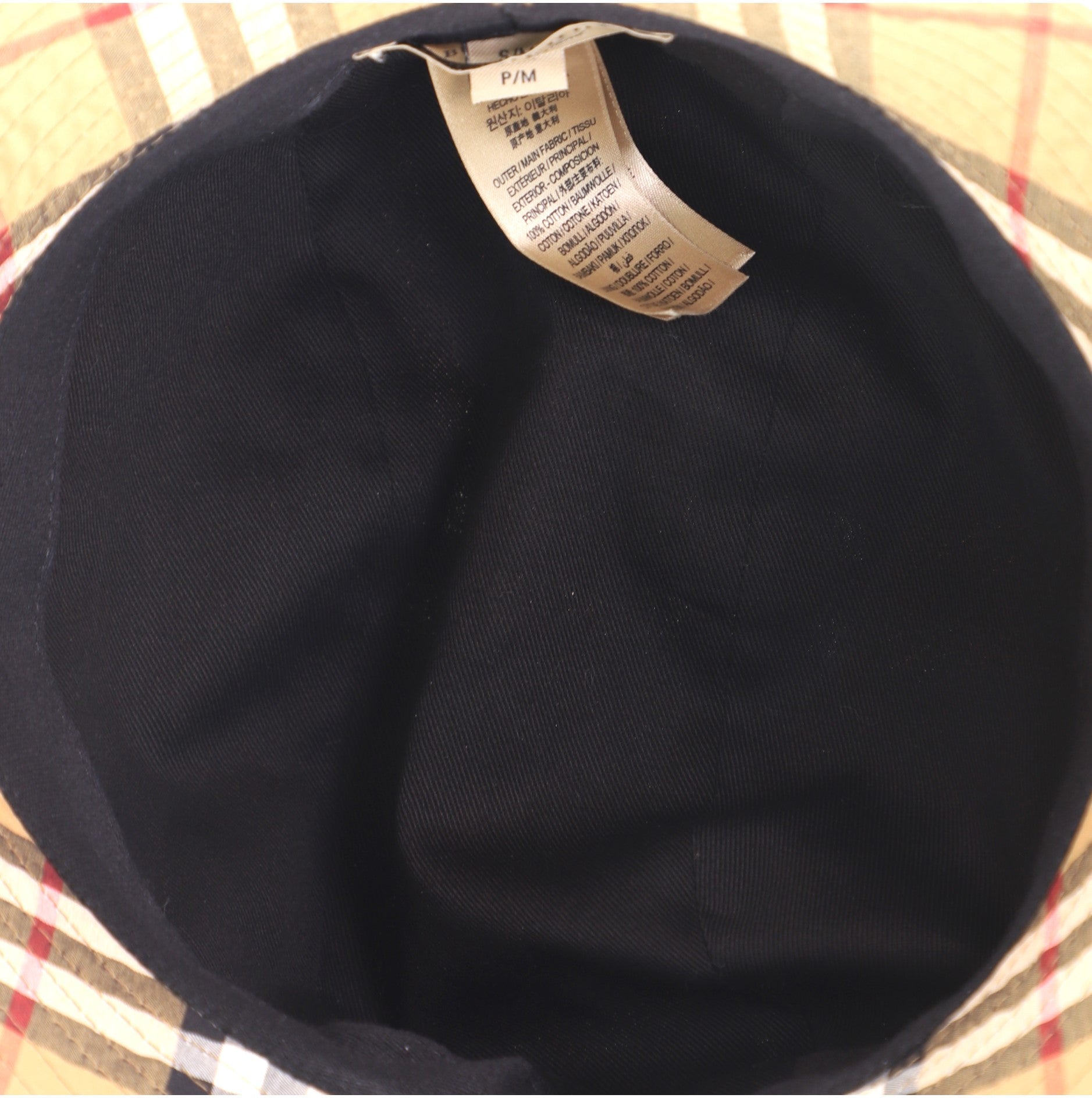 Bucket Hat Vintage Check Canvas Medium