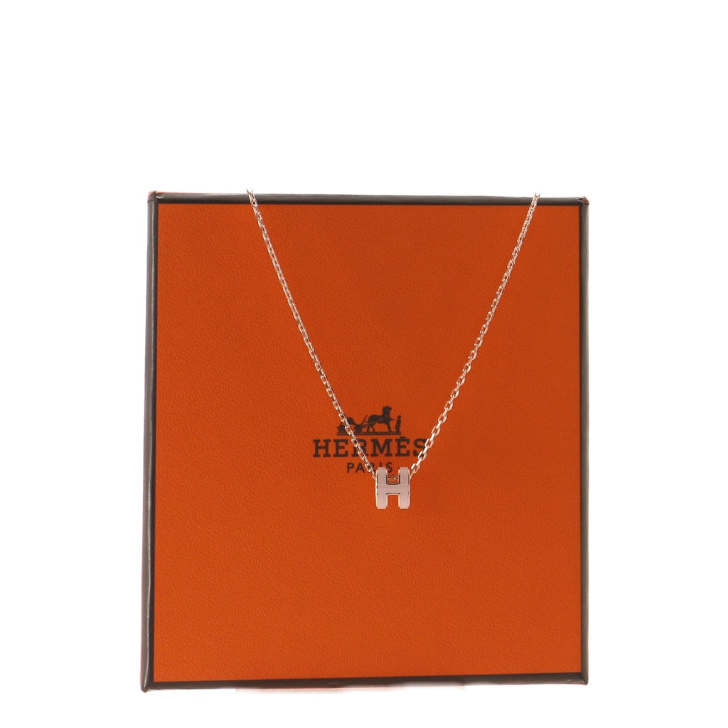 Pop H Pendant Necklace Metal and Enamel Mini