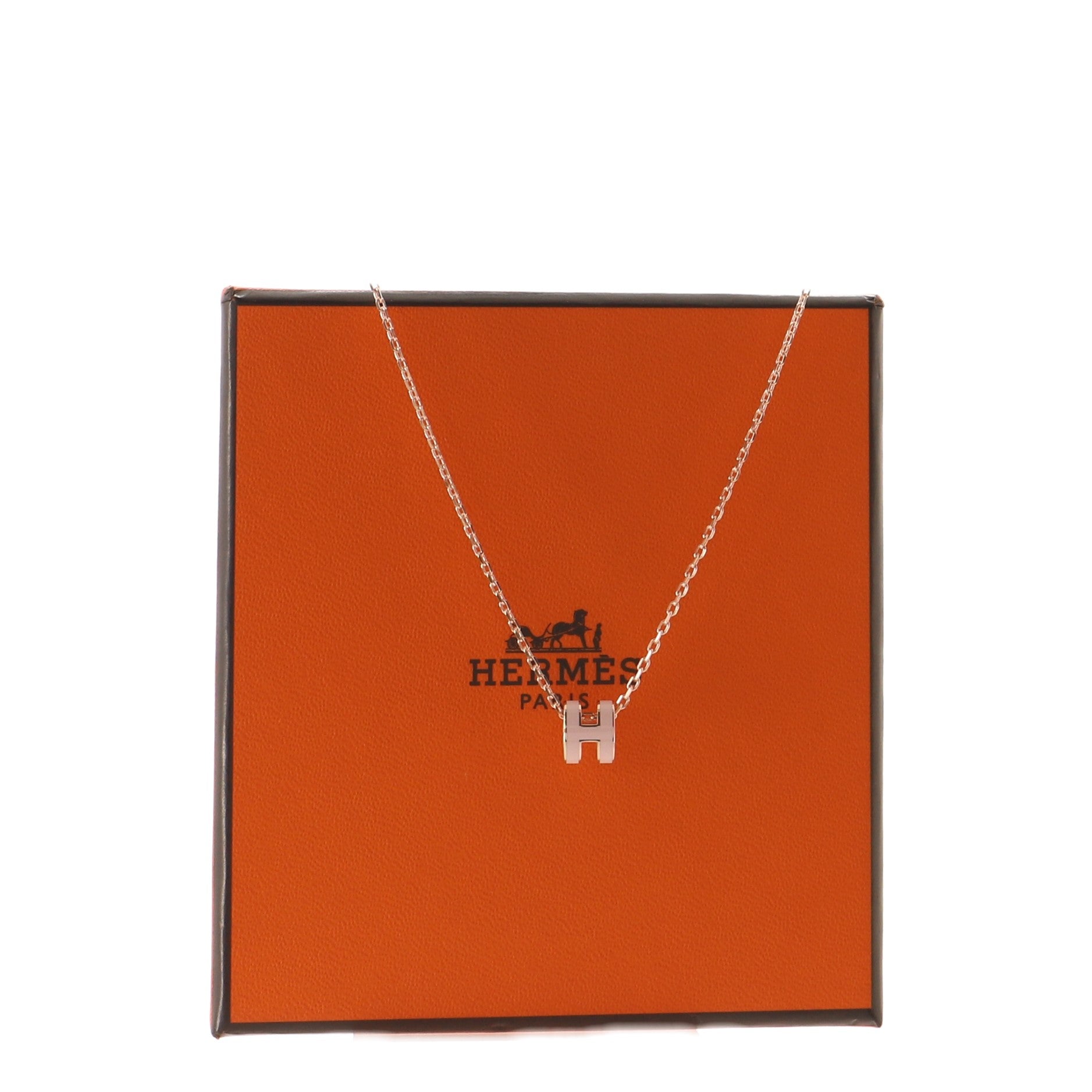 Pop H Pendant Necklace Metal and Enamel Mini