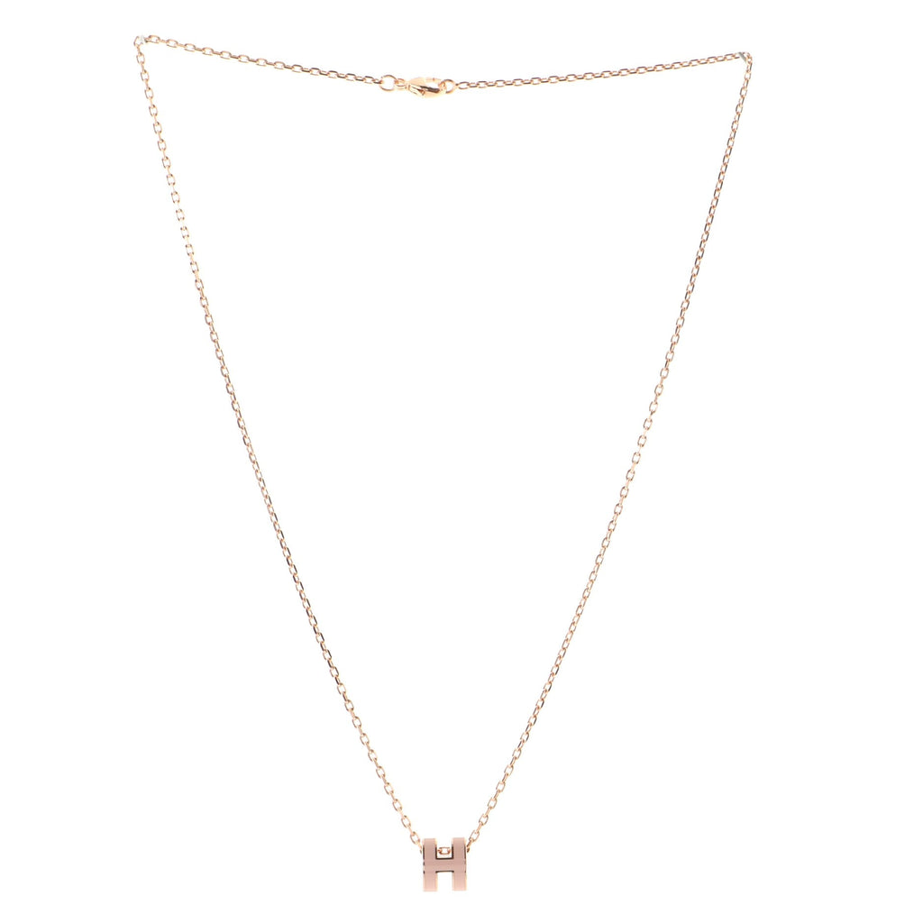 Pop H Pendant Necklace Metal and Enamel Mini