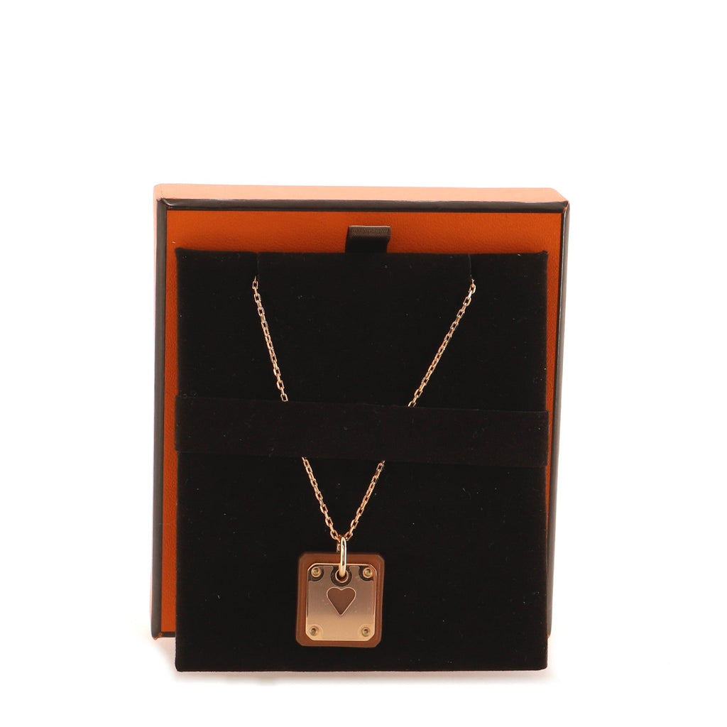 As de Coeur Pendant Necklace Metal and Leather Small