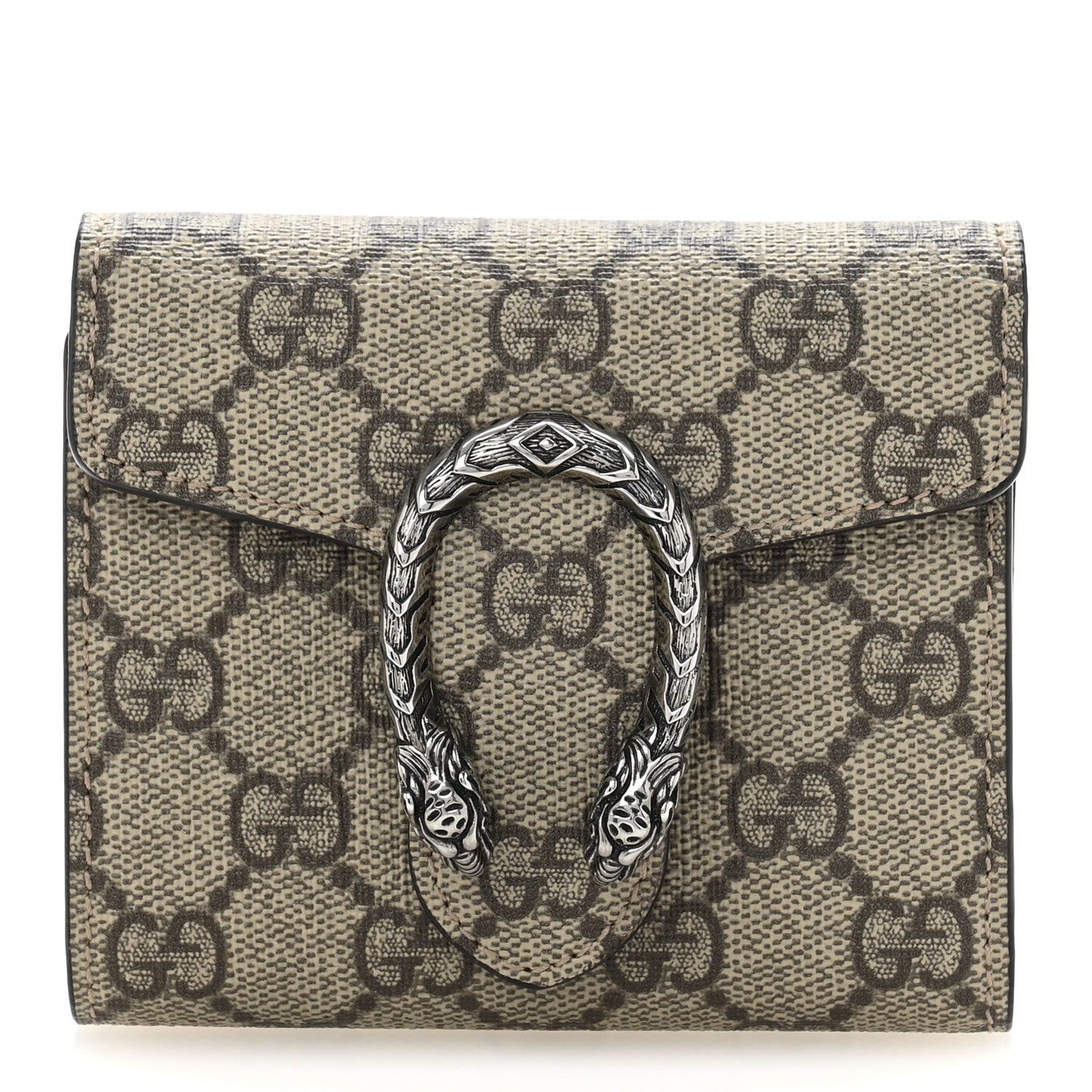 GG Supreme Monogram Dionysus  Case Wallet Beige Taupe