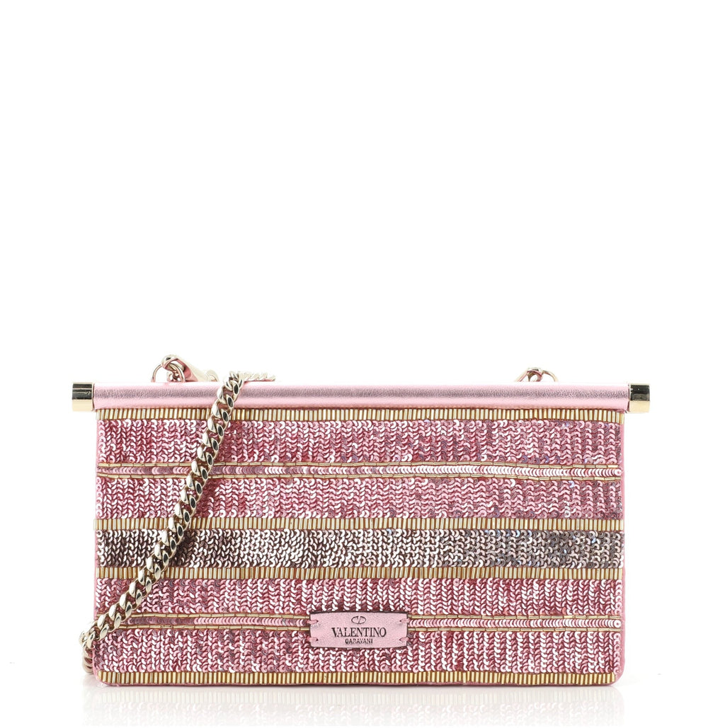 Carry Secrets Clutch Beaded Leather Small