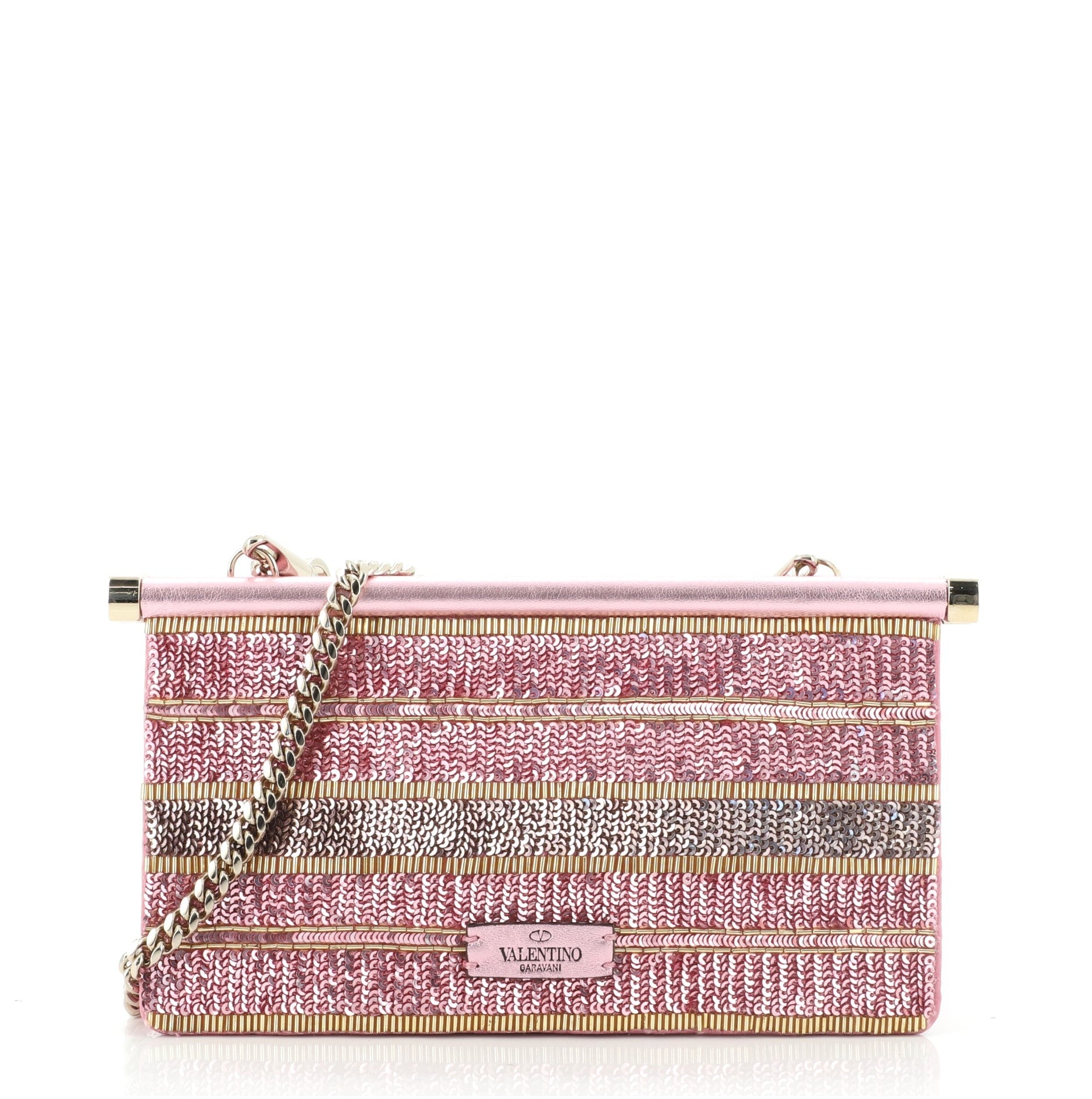 Carry Secrets Clutch Beaded Leather Small