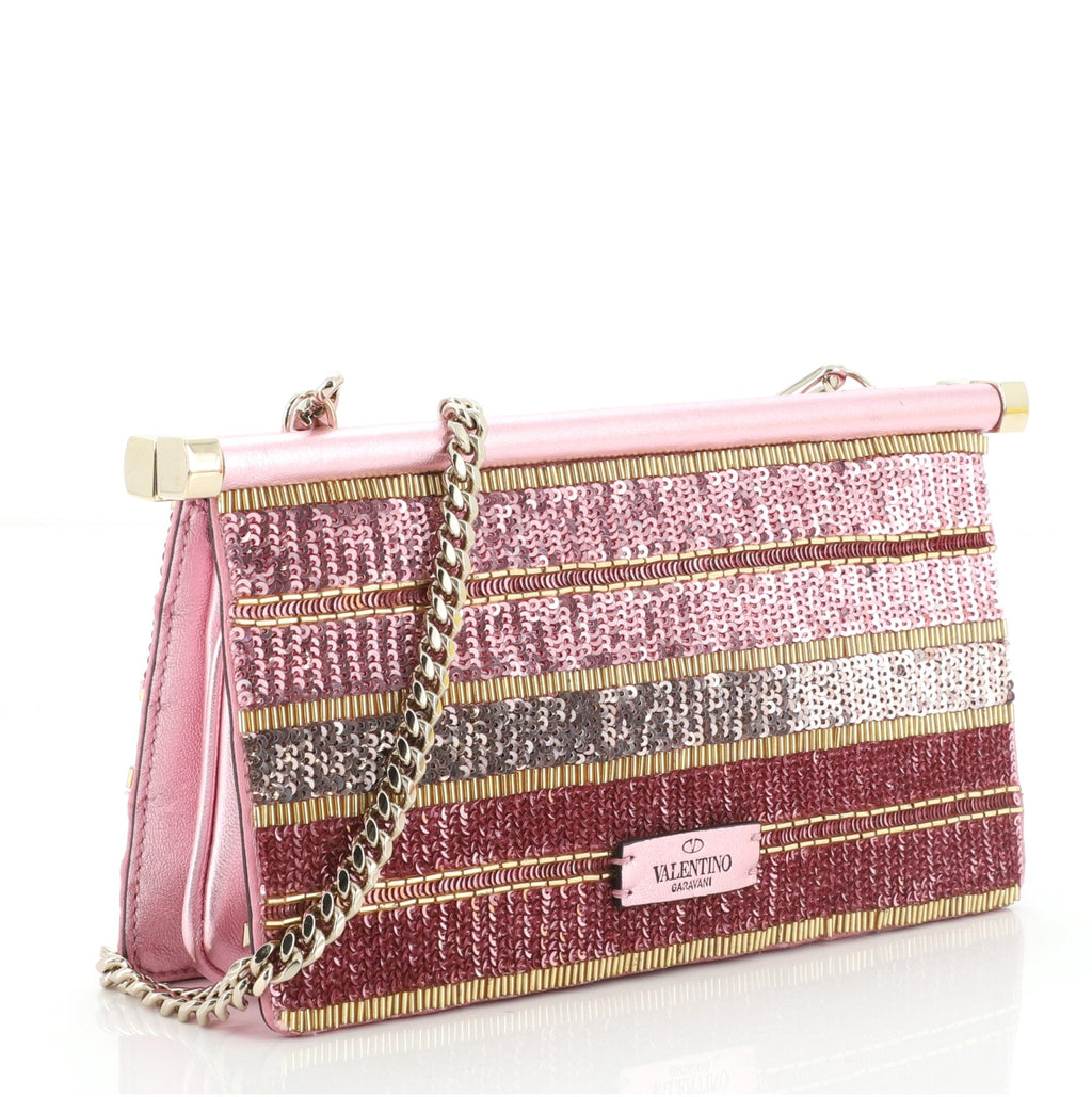 Carry Secrets Clutch Beaded Leather Small