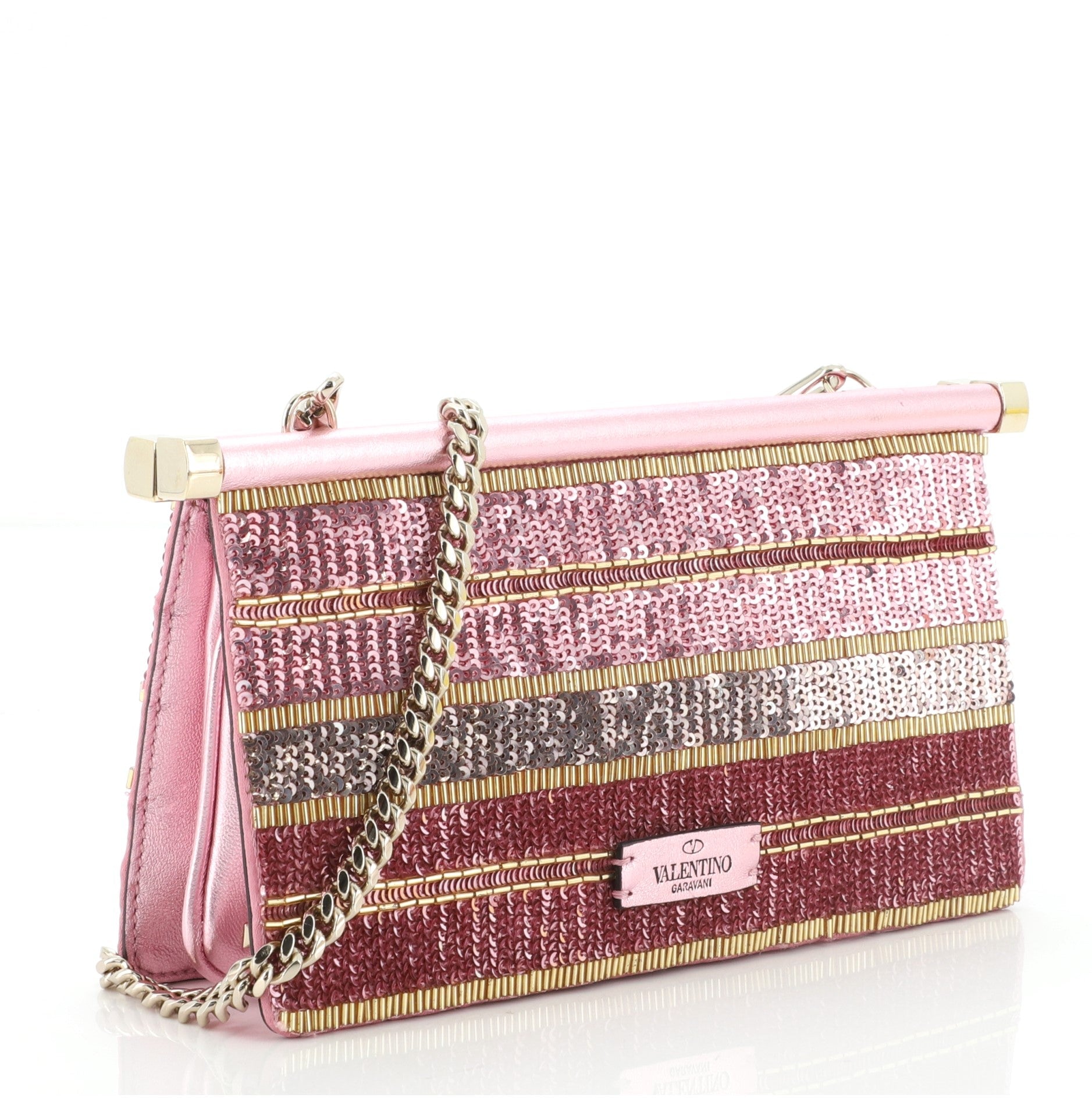 Carry Secrets Clutch Beaded Leather Small