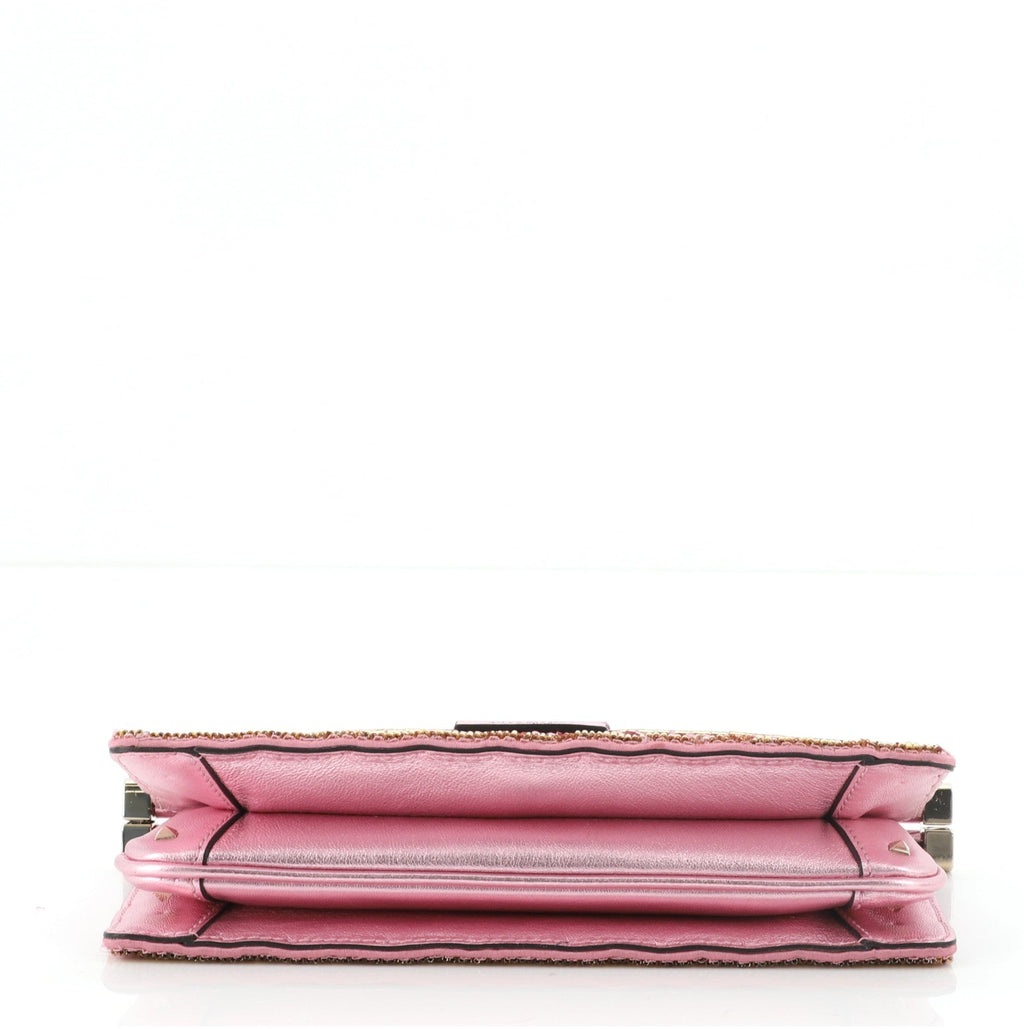 Carry Secrets Clutch Beaded Leather Small