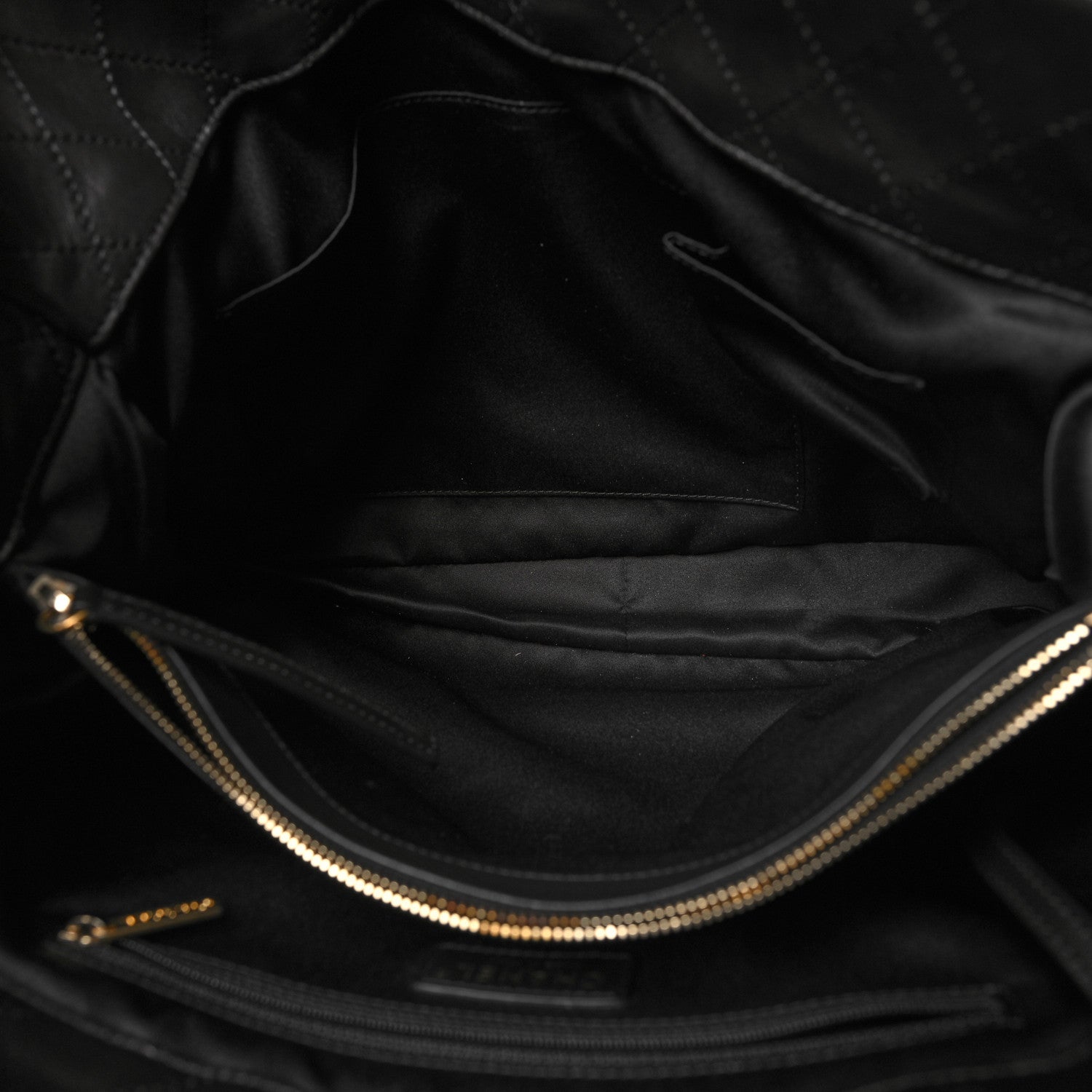 Lambskin Quilted CC Pocket Shopping Tote Black