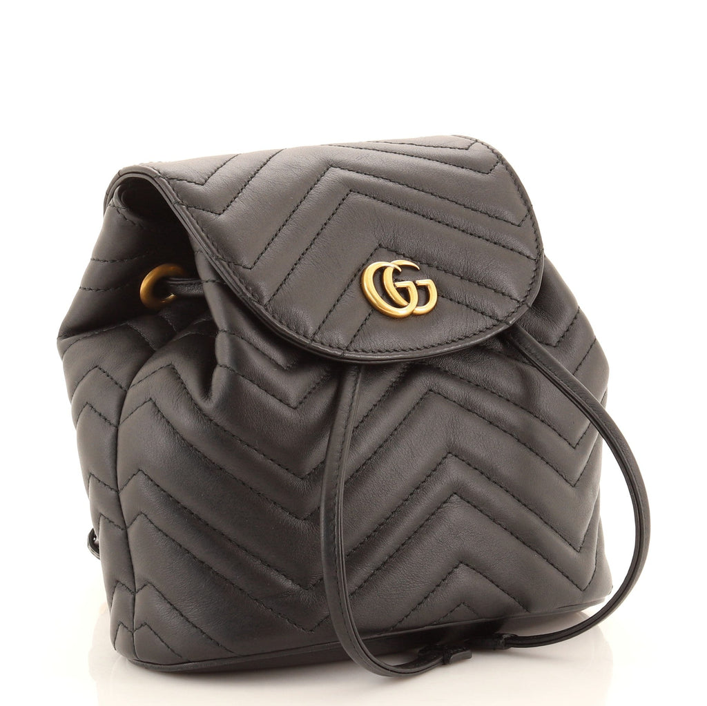GG Marmont Drawstring Backpack Matelasse Leather Mini